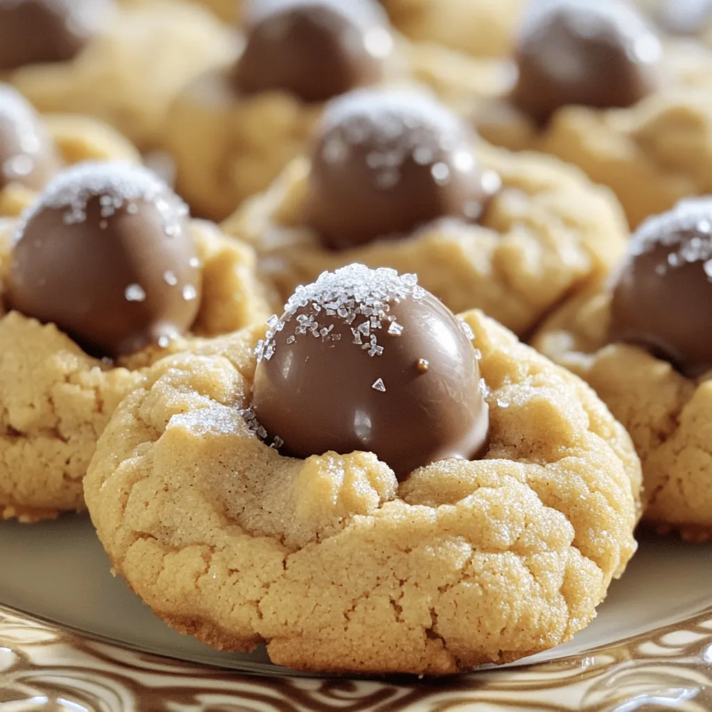 To make Peanut Butter Blossom Cookies, you will need the following ingredients: - 1 cup creamy peanut butter - 1 cup granulated sugar - 1 large egg - 1 teaspoon vanilla extract - 1 teaspoon baking soda - 1/2 teaspoon salt - 1/4 cup brown sugar, packed - 1/2 cup granulated sugar (for rolling) - 24 milk chocolate kisses, unwrapped Each ingredient plays a key role. The creamy peanut butter gives these cookies their classic flavor. The sugars help create a sweet and crunchy exterior. The egg binds everything together for a nice texture. Vanilla adds warmth, while baking soda helps the cookies rise. The salt balances the sweetness. Using brown sugar adds richness. Finally, the chocolate kisses provide a delightful finish that makes these cookies special. Make sure to measure each ingredient carefully for best results. This will help you achieve the perfect cookie every time. 1. First, preheat your oven to 350°F (175°C). Line your baking sheet with parchment paper. 2. In a mixing bowl, combine these wet ingredients: - 1 cup creamy peanut butter - 1 cup granulated sugar - 1/4 cup brown sugar, packed - 1 large egg - 1 teaspoon vanilla extract Mix them well until creamy. 3. In another bowl, whisk together: - 1 teaspoon baking soda - 1/2 teaspoon salt Add this mix to the peanut butter mixture. Stir until smooth. 4. Now, scoop out portions of dough using a tablespoon. Roll each portion into a ball. 5. Roll each ball in 1/2 cup granulated sugar. Place them on the baking sheet, leaving about 2 inches apart. 6. Bake the cookies for 8-10 minutes. Look for lightly golden edges. 7. As soon as they come out, press a chocolate kiss gently into the center of each cookie. 8. Let the cookies cool on the baking sheet for 5 minutes. 9. Transfer them to a wire rack to cool completely. Enjoy these cookies with a glass of milk! To get soft and chewy cookies, use creamy peanut butter. This gives your cookies a nice, rich flavor. Make sure your butter is at room temperature before mixing. This helps the dough blend well. If your ingredients are cold, they can make the cookies hard. When rolling the dough into balls, keep them the same size. This helps them bake evenly. Use a tablespoon to scoop the dough. Roll each ball in the granulated sugar. This adds sweetness and a nice crunch to the outside. Bake your cookies at 350°F (175°C) for about 8-10 minutes. Keep an eye on them. They should be lightly golden around the edges. An oven thermometer can help you check your oven's true heat. This ensures your cookies bake perfectly every time. {{image_2}} You can change up the flavor of your Peanut Butter Blossom Cookies. Adding nuts gives a nice crunch. Think about using chopped peanuts or walnuts. Oats can also make the cookies chewier. Just mix in a cup of oats with the dough. You might want to try different types of chocolate too. Instead of milk chocolate kisses, use dark chocolate or even white chocolate. Each choice brings a new taste to the cookie. If you need gluten-free cookies, it’s easy. Use gluten-free flour in place of regular flour. This small switch keeps the cookies tasty and safe for those who can’t eat gluten. For vegan versions, swap the egg for a flax egg. Mix one tablespoon of ground flaxseed with three tablespoons of water. Let it sit for a few minutes, and it will thicken. You can also use maple syrup instead of granulated sugar. You can make these cookies special for any holiday. Try adding red and green sprinkles for Christmas. For Halloween, use orange and black sprinkles or chocolate candies. You can also customize the toppings. Instead of a chocolate kiss, try a caramel candy or a peanut butter cup. This way, you make each cookie unique and fun! To keep your peanut butter blossom cookies fresh, store them in an airtight container. This helps keep the cookies soft. You can use a plastic or glass container with a tight lid. Place a piece of parchment paper between layers to avoid sticking. To freeze cookies, first, let them cool completely. Next, place them in a single layer on a baking sheet and freeze for a few hours. Once frozen, transfer them to a freezer bag. Remove as much air as you can. For the best taste, use them within three months. When you want to enjoy them, take them out and let them thaw at room temperature. You can also reheat them in an oven at 350°F for a few minutes for a fresh-baked taste. Peanut butter blossom cookies can last about a week at room temperature. If stored well, they maintain their best taste and texture during this time. In the freezer, they can last up to three months without losing flavor. Enjoying them soon after baking is always the best choice for flavor! What can I substitute for peanut butter? You can use almond butter or sunflower seed butter. These options give a similar taste. Just ensure they are creamy and smooth. How can I prevent cookies from spreading? Chill the dough for 30 minutes before baking. This helps keep their shape. Also, do not overmix the dough. Can I make these cookies ahead of time? Yes, you can prepare the dough and refrigerate it. Form the balls and chill before baking. What type of peanut butter works best? Creamy peanut butter works best for these cookies. Natural peanut butter can alter the texture. Are brown sugar and granulated sugar interchangeable? Not exactly. Brown sugar adds moisture and a slight chew. Granulated sugar makes them crispier. How do I know when the cookies are done? Look for light golden edges. The centers should be soft but not wet. Should I use a silicone baking mat? You can, but parchment paper works just as well. Both keep cookies from sticking. Peanut Butter Blossom Cookies are fun and easy to make. They bring joy to any gathering. Let’s dive into the recipe! - 1 cup creamy peanut butter - 1 cup granulated sugar - 1 large egg - 1 teaspoon vanilla extract - 1 teaspoon baking soda - 1/2 teaspoon salt - 1/4 cup brown sugar, packed - 1/2 cup granulated sugar (for rolling) - 24 milk chocolate kisses, unwrapped 1. Preheat the oven to 350°F (175°C). Line a baking sheet with parchment paper. 2. Mix the wet ingredients. In a bowl, add creamy peanut butter, 1 cup of granulated sugar, brown sugar, egg, and vanilla. Mix until smooth. 3. Combine the dry ingredients. In another bowl, whisk baking soda and salt. Add this mix to the peanut butter mix. Stir well until smooth. 4. Form the dough. Take a tablespoon of dough and roll it into a ball. 5. Roll in sugar. Coat each ball in the 1/2 cup of granulated sugar. Place them on the baking sheet, about 2 inches apart. 6. Bake the cookies. Bake for 8-10 minutes until edges are light golden. 7. Add chocolate kisses. Press a chocolate kiss into the center of each cookie right after baking. 8. Cool the cookies. Let them cool on the baking sheet for 5 minutes. Then, move them to a wire rack to cool fully. Arrange the cookies on a nice plate. You can sprinkle a bit of extra granulated sugar on top for sparkle. Add a few extra chocolate kisses around the plate for a sweet touch. These cookies are tasty with a glass of milk! You learned how to make delicious Peanut Butter Blossom Cookies. We covered the ingredients, step-by-step instructions, and tips for the perfect bake. Variations let you get creative, while storage info keeps cookies fresh for longer. These cookies are simple to make and fun to share. Enjoy experimenting with flavors and techniques to make them your own. Happy baking!