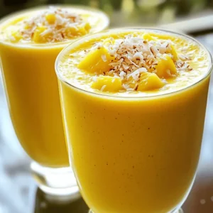 - 1 cup fresh pineapple chunks - 1 cup coconut milk (canned or carton) - 1 ripe banana - 1/2 cup Greek yogurt (plain or vanilla) Coconut pineapple smoothies are all about fresh flavors. The fresh pineapple chunks bring a sweet, juicy taste. They also add vitamins like C and B6. Next, we have coconut milk. It makes the smoothie creamy and rich. You can use canned or carton coconut milk. Both work great. A ripe banana is key for sweetness and creaminess. It blends well and gives a nice texture. Finally, Greek yogurt adds protein and a slight tang. You can choose plain or vanilla yogurt based on your taste. - 1 tablespoon honey (or agave syrup) - 1/2 teaspoon vanilla extract - 1/4 cup shredded coconut (toasted) - Ice cubes You can sweeten your smoothie with honey or agave syrup. Both add a nice touch of sweetness. The vanilla extract adds a warm flavor that pairs well with the other ingredients. For extra texture, try adding toasted shredded coconut. It gives a lovely crunch and a deeper coconut flavor. If you want a thicker smoothie, toss in some ice cubes. They chill the drink and make it more refreshing. Enjoy experimenting with these options! Start by preparing your ingredients. If you use fresh pineapple, cut it into chunks. Use a sharp knife to make this easy. Next, peel the banana. Break it into small pieces. This makes it blend better. Now, it’s time to blend! In a blender, combine the pineapple chunks, coconut milk, banana pieces, Greek yogurt, honey, and vanilla extract. If you want a thicker smoothie, toss in a handful of ice cubes. Blend everything on high speed until the mixture is smooth and creamy. If it’s too thick, add a little more coconut milk. Once blended, add the toasted shredded coconut to the mixture. Pulse the blender a few times. This adds texture without fully blending it in. Next, taste your smoothie. If you want it sweeter, add more honey. Blend again to mix it well. Pour the smoothie into glasses. You can top it with more toasted coconut for a nice look. Enjoy your fresh and flavorful drink! To get the right mix, start with the liquids. Coconut milk adds creaminess. If your smoothie is too thick, pour in more coconut milk. If it’s too thin, toss in ice cubes or more fruit. Frozen fruit is a great trick. It makes your smoothie colder and thicker. Just freeze your pineapple or banana in advance. They blend well right from the freezer. Want to boost the taste? Add superfoods! Spinach is a great choice. It adds nutrients without changing the taste. You could also try protein powder for an extra kick. If honey isn’t your style, use agave syrup or maple syrup instead. These options keep it sweet and tasty. Make your drink pop! Try garnishing with a slice of fresh pineapple on the rim. Toasted shredded coconut on top adds a nice touch too. For serving, think outside the box! Use fun glassware like mason jars or vibrant cups. It makes your smoothie look and feel special. {{image_2}} You can easily change your coconut pineapple smoothie by adding other fruits. Try adding mango for a tropical twist. You could also throw in a ripe banana for extra creaminess. If you love berries, mix in strawberries or blueberries for a berry pineapple smoothie. The sweet and tangy flavor of berries pairs well with the coconut and pineapple. Want a dairy-free option? Substitute Greek yogurt with plant-based yogurt. Almond or coconut yogurt works great. For a low-sugar version, skip the honey or use a sugar substitute. You can also use unsweetened coconut milk to cut down on sugar. This way, you can enjoy your smoothie without worrying about added sugars. Turn your smoothie into a bowl for a fun breakfast. Simply pour your blended smoothie into a bowl. Top it with fresh fruit, nuts, or granola. Adding texture and crunch makes it more exciting. Try using toasted coconut, chia seeds, or sliced almonds. These toppings not only look great but also add extra flavor and nutrition. After you make your coconut pineapple smoothie, you may have some left over. To store it, pour the smoothie into an airtight container. This helps keep it fresh. You can keep it in the fridge for up to two days. If you notice any separation, just give it a good shake before drinking. Want to save your smoothie for later? Freezing is a great option. Pour the smoothie into freezer-safe bags or containers. Make sure to leave some space for expansion as it freezes. When you're ready to enjoy it, take it out of the freezer. Let it thaw in the fridge overnight. To make it smooth again, blend it for a few seconds before serving. How long does a coconut pineapple smoothie stay fresh? In the fridge, it lasts about 48 hours. After that, the flavors may change and it might not taste as good. If you freeze it, it can be good for up to three months. Always check for any changes before you drink it. Enjoy your smoothies while they are fresh and tasty! Coconut pineapple smoothies offer many health perks. They are rich in vitamins, minerals, and healthy fats. - Fresh pineapple chunks provide vitamin C and antioxidants. They help boost your immune system. - Coconut milk is a great source of healthy fats. It can keep your heart healthy. - Ripe banana adds potassium, which is good for your muscles and heart. - Greek yogurt gives protein and probiotics. These help with digestion and can keep you feeling full. Together, these ingredients make a tasty drink that supports your health. Yes, you can make this smoothie without a blender. - Use a mashing tool to crush the pineapple and banana. - Mix the ingredients in a bowl with a whisk or fork. - You may need to stir longer to combine everything well. This method takes more time, but it works! You can sweeten your smoothie naturally. - Ripe bananas are a great option. They add natural sweetness. - Try honey or agave syrup for a touch of sweetness. - Adding more fresh pineapple can also increase natural sugars. These options help keep your smoothie healthy and tasty. Yes, this smoothie is perfect for kids! - It contains fruits and yogurt, which kids enjoy. - Adjust the serving size based on age. Smaller kids might want less. - Be mindful of any allergies, like to dairy or coconut. This smoothie can be a fun and healthy treat for the whole family! You can enjoy this smoothie at different times. - It makes a great breakfast option, providing energy for the day. - Drink it as a snack in the afternoon for a tasty pick-me-up. - It can also serve as a healthy dessert after dinner. Whenever you choose, this smoothie is sure to satisfy! This guide covered how to make a tasty coconut pineapple smoothie. We discussed key ingredients like fresh pineapple, banana, and coconut milk. You learned step-by-step instructions to blend and serve your smoothie. I shared tips for perfecting consistency and flavor. You can explore variations and store your smoothies correctly. Enjoy this refreshing drink at any time! It is nutritious, easy to make, and fun to adjust. Get creative with your ingredients, and make it your own!