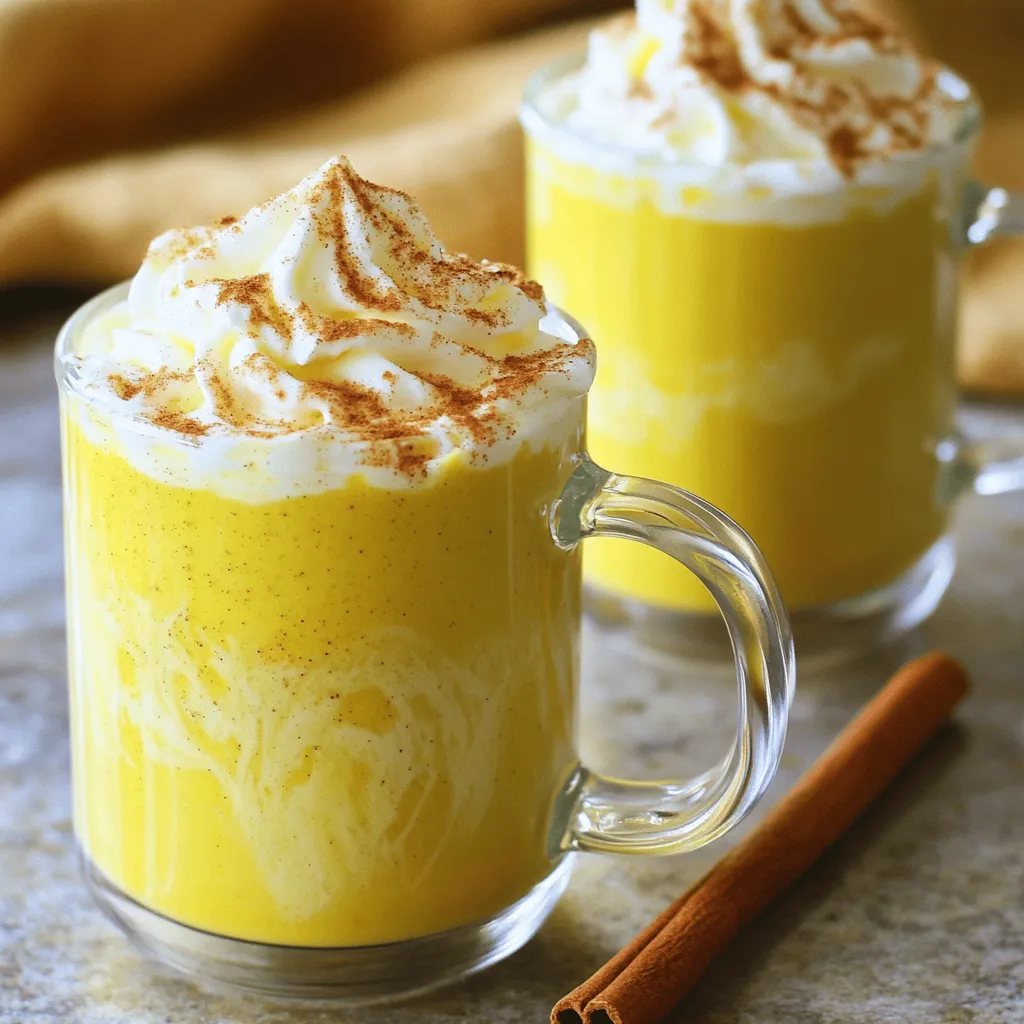 - Almond milk (or alternative milk options) Almond milk gives a creamy base for the latte. You can use coconut milk or oat milk if you prefer. Each milk adds its own flavor and creaminess. - Turmeric powder Turmeric is the star of this drink. It gives the latte its bright yellow color and many health benefits. Make sure to use high-quality turmeric for the best flavor. - Ground ginger vs. fresh ginger Ground ginger is easy to use, but fresh ginger adds a sharper taste. If you want a bit more zing, grate one teaspoon of fresh ginger. - Cinnamon powder Cinnamon adds warmth and sweetness. It complements turmeric and makes the drink cozy and inviting. - Maple syrup and its role Maple syrup sweetens the latte naturally. You can adjust the amount based on your taste. It also adds a hint of caramel flavor. - Vanilla extract Just half a teaspoon of vanilla extract enhances the drink's aroma. It ties all the flavors together beautifully. - Black pepper A pinch of black pepper helps your body absorb turmeric. This small addition makes a big difference in health benefits. - Optional garnishes (whipped coconut cream, extra cinnamon) Whipped coconut cream adds extra creaminess and a touch of fun. A sprinkle of cinnamon on top makes it look fancy and inviting. 1. Heating the almond milk Start by pouring 2 cups of almond milk into a small saucepan. Heat it on medium-low heat. Stir it often to keep it from burning. You want it warm but not boiling. 2. Incorporating spices Once the milk is warm, add 1 teaspoon of turmeric powder. Next, add 1/2 teaspoon of ground ginger and a pinch of black pepper. The black pepper helps your body absorb the turmeric better. Add 1/4 teaspoon of cinnamon powder too. Whisk it all together. Make sure the spices mix well into the milk. 3. Sweetening the mix Stir in 1 tablespoon of maple syrup for sweetness. You can adjust this to your liking. Also, add 1/2 teaspoon of vanilla extract for extra flavor. Heat this blend for another minute to let the flavors come together. 4. Frothing techniques Remove the saucepan from the heat. Let it cool for a minute. Now, use a milk frother or a whisk to froth the mixture. This adds a nice, creamy texture to your latte. 5. Serving suggestions Pour the golden milk latte into clear mugs. This way, everyone can see the beautiful golden color. If you like, top it with whipped coconut cream and a sprinkle of cinnamon. You can even add a cinnamon stick for an elegant touch. Enjoy! To make the best turmeric golden milk latte, start by ensuring your spices dissolve well. When you add turmeric, ginger, and cinnamon, whisk them into the warm milk. This helps avoid clumps. Stir continuously until the spices blend in smoothly. Keep an eye on the temperature of the milk. You want it warm, but not boiling. High heat can ruin the flavor and nutrients. Medium-low heat works best for a creamy texture. Frothing is key for that perfect finish. Use a milk frother or a whisk to froth the latte until it is light and airy. This adds a nice touch and makes the latte feel fancy. Turmeric is known for its anti-inflammatory properties. It may help reduce pain and swelling in the body. Adding ginger boosts digestion and can ease nausea. Don't forget about black pepper! It enhances the absorption of turmeric, making the health benefits even stronger. Just a pinch is all you need. Choose clear mugs to show off the beautiful golden color of your latte. This makes it look appealing. You can add a cinnamon stick for an elegant touch. For garnishment, whipped coconut cream adds creaminess and a fun look. A sprinkle of cinnamon on top gives it a warm, inviting feel. Enjoy serving this drink to impress friends and family! {{image_2}} You can use different types of milk to make this latte. Coconut milk is a great choice. It adds a rich and creamy texture. Plus, it has healthy fats. These fats help absorb turmeric's benefits. Oat milk and soy milk are other good options. They have a mild taste and work well with spices. Both are also easy to find. To make your latte even better, think about adding more flavors. A dash of vanilla bean gives a warm, sweet taste. Nutmeg can add a cozy, spicy note. You can also adjust the sweetness. Use more or less maple syrup based on your taste. This way, you can make it just right for you. If you follow a vegan diet, this recipe is already vegan-friendly. Just stick to plant-based milk and maple syrup. It is also gluten-free. You can enjoy it without worrying about gluten. This makes it a great option for many diets. To store your leftover Turmeric Golden Milk Latte, pour it into an airtight container. Keep it in the fridge for up to three days. Before you enjoy it again, give it a good stir. The spices may settle, so mix it well. For reheating, use a small saucepan over low heat. Warm it gently, stirring often to keep it smooth. Avoid boiling, as this can change the taste and texture. You can also microwave it, but heat in short bursts. Stir in between to avoid hot spots. If you want to save some for later, freezing is a great choice. Pour the latte into ice cube trays for easy portions. Once frozen, transfer the cubes to a freezer bag. This way, you can use just what you need. To thaw, place the cubes in the fridge overnight. You can also place them in a bowl of warm water for a quicker thaw. After thawing, reheat it gently, stirring until smooth. Enjoy your golden milk latte anytime! A Turmeric Golden Milk Latte is a warm drink made with turmeric, milk, and spices. It has a golden color and a rich flavor. This drink is known for its health benefits, mainly due to turmeric. Turmeric has curcumin, which may help reduce inflammation. The latte often includes other spices like ginger and cinnamon for extra flavor. To make a vegan Turmeric Golden Milk Latte, use almond milk or any plant-based milk. Replace any dairy products with vegan options. The recipe already calls for almond milk, making it easy to enjoy. If you want to add creaminess, consider using coconut milk. It's rich and adds a nice taste. Yes, you can make this recipe without maple syrup. If you prefer, use another sweetener like agave or honey. You can also skip sweeteners altogether if you want a less sweet drink. Adjust the flavors to your taste, and enjoy it in your own way. You can find Turmeric Golden Milk Latte at many cafes and health food stores. Some grocery stores also sell ready-made versions. If you want to make it at home, gather the ingredients and follow a simple recipe. This way, you can customize it to fit your taste. You can drink turmeric daily for health benefits. A small amount, like a teaspoon of turmeric powder, is enough. Regular use may help with inflammation and provide antioxidants. However, it’s always good to talk to a doctor if you have health concerns. This blog post covered how to make a delicious turmeric golden milk latte using simple ingredients. We discussed the best practices for preparation and highlighted key health benefits of turmeric and ginger. You learned about variations, storage tips, and answers to common questions. Incorporating this drink into your routine can be both tasty and healthful. Enjoy customizing your latte to fit your taste and dietary needs. Now, get ready to warm up with this golden delight!