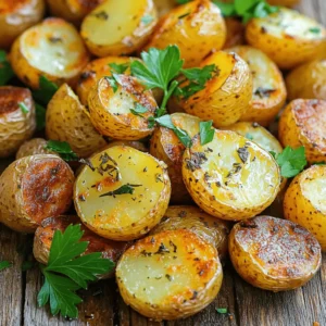 - 2 pounds baby potatoes, halved - 4 tablespoons olive oil - 6 cloves garlic, minced - 1 tablespoon fresh rosemary, chopped - 1 tablespoon fresh thyme, chopped - 1 teaspoon smoked paprika - Salt and pepper to taste - Fresh parsley for garnish To make Garlic Herb Roasted Potatoes, gather these key ingredients. Baby potatoes are perfect since they cook evenly and have a creamy texture. The olive oil adds flavor and helps with crispiness. Garlic gives a bold taste that pairs well with herbs. Fresh rosemary and thyme bring a fragrant touch. Smoked paprika adds a hint of smokiness. Salt and pepper balance the flavors. Finally, parsley adds a pop of color and freshness. - Parmesan cheese - Lemon zest - Chili flakes These optional ingredients can change the dish. Grated Parmesan cheese adds a savory twist. Lemon zest brightens the flavors and offers a fresh zing. Chili flakes can give some heat if you like spice. You can mix and match these options to create your perfect side dish. - Preheat the oven to 400°F (200°C). - In a large mixing bowl, combine the halved potatoes with olive oil, minced garlic, chopped rosemary, chopped thyme, smoked paprika, salt, and pepper. Toss well until the potatoes are evenly coated. - Spread the seasoned potatoes onto a large baking sheet in a single layer, cut side down for a nice crispy texture. - Roast the potatoes in the preheated oven for 25-30 minutes. They should be golden brown and fork-tender. Flip them halfway through for even cooking. - Once done, remove the potatoes from the oven and let them cool for a few minutes. - Garnish with freshly chopped parsley before serving. This adds a fresh look and a burst of flavor. For serving, pair them with grilled chicken, fish, or a fresh salad. Enjoy the tasty blend of garlic and herbs! To get those potatoes crispy, cut them evenly. Halve baby potatoes for best results. You want them all the same size. This way, they cook evenly. Place the baking sheet in the middle of the oven. This gives hot air a chance to circulate around the potatoes. For great taste, use fresh herbs like rosemary and thyme. These herbs add depth to your dish. Smoked paprika gives a nice smoky flavor. The best oil for roasting is olive oil. It adds richness and helps with browning. Do not overcrowd the baking sheet. If the potatoes touch, they will steam, not roast. Also, avoid using cold oil. Cold oil can make the potatoes soggy. Always use room temperature oil for best crispiness. {{image_2}} Using dried herbs can save time and still add flavor. Dried herbs are strong, so use less than fresh. For fresh herbs, I love using rosemary and thyme. They make the potatoes taste great. You can also try basil or oregano for a twist. If you want a stronger flavor, mix rosemary with sage. These herbs add a unique taste. You can add cheese for a rich flavor. Parmesan works well, but cheddar is fun too. Crumbled bacon gives a nice crunch and a smoky taste. If you want to spice things up, add jalapeños. They bring heat and make the dish exciting. Try adding bell peppers or onions for extra veggies. These add color and taste to your potatoes. If you want to skip the oven, try stovetop cooking. Just heat oil in a pan and sauté the potatoes. Cook until they are golden and tender. A slow cooker is another option. Just mix the potatoes and seasonings, then set it on low for a few hours. This method keeps them soft and flavorful. Each method brings out different tastes and textures, so have fun! To store your Garlic Herb Roasted Potatoes, let them cool first. Place them in an airtight container. This keeps them fresh and tasty. You can store them in the fridge for up to four days. If you want to enjoy them later, do not forget to label your container with the date. When reheating, the oven is best. Preheat your oven to 350°F (175°C). Spread the potatoes on a baking sheet. Heat them for about 10-15 minutes. This keeps them crispy. If you use a microwave, they may become soft. If you must use a microwave, place them on a plate and heat in short bursts. Check often to avoid overcooking. To freeze roasted potatoes, let them cool completely. Place them in a single layer on a baking sheet. Freeze until solid, then transfer to a freezer bag. They can last up to three months in the freezer. When ready to eat, thaw them overnight in the fridge. Reheat them in the oven for best results. This will help keep their texture. To make Garlic Herb Roasted Potatoes crispy, follow these tips: - Use baby potatoes: Their small size helps them cook evenly. - Cut side down: Place them cut side down on the baking sheet for extra crispiness. - Don’t overcrowd: Leave space between each potato to allow heat to circulate. - Preheat your oven: Make sure your oven is hot before you add the potatoes. - Use enough oil: Four tablespoons of olive oil should coat them well. - Flip halfway: Turn the potatoes after about 15 minutes for even browning. Yes, you can use different types of potatoes! Here are some suggestions: - Yukon Gold: These are creamy and buttery. - Red Potatoes: They hold their shape well and have a nice texture. - Fingerling Potatoes: Their unique shape adds flair to your dish. - Russet Potatoes: They can work but may need a longer cook time. Garlic Herb Roasted Potatoes pair well with many dishes. Here are some ideas: - Grilled chicken: The flavors complement each other nicely. - Steak: A perfect match for hearty meals. - Salmon: Roasted potatoes balance well with the richness of fish. - Mixed greens salad: A fresh salad adds brightness to your meal. - Roasted vegetables: Keep the oven on and roast other veggies for a colorful plate. You now have a simple yet delicious recipe for Garlic Herb Roasted Potatoes. You learned about the essential ingredients and easy cooking steps. We explored tips for perfect crispiness and flavor variations to mix things up. Don't forget proper storage methods for leftovers and reheating tips. This dish can be a side for many meals or a tasty snack. Enjoy experimenting with your favorite flavors. Your roasted potatoes can be better than ever!