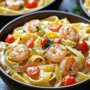 - 12 oz fettuccine or linguine pasta - 1 lb large shrimp, peeled and deveined - 1 tablespoon Cajun seasoning - 2 tablespoons olive oil - 1 medium onion, diced - 3 cloves garlic, minced - 1 red bell pepper, diced - 1 cup cherry tomatoes, halved These main ingredients form the heart of your dish. The pasta serves as a base, while the shrimp brings a rich, savory flavor. Cajun seasoning adds a spicy kick, and the veggies enhance the taste and texture. - 1 cup heavy cream - 1 cup chicken broth - 1/2 cup grated Parmesan cheese - Salt and pepper to taste The creamy sauce is where the magic happens. Heavy cream and chicken broth create a luscious base. Grated Parmesan cheese adds depth and richness. Adjust the salt and pepper to balance flavors to your liking. - Fresh parsley, chopped - Additional cherry tomatoes Garnishes are your finishing touch. Fresh parsley brightens the dish, while extra cherry tomatoes add color and freshness. These small details elevate your meal from good to great! First, grab a large pot or deep skillet. Heat 2 tablespoons of olive oil over medium heat. Once the oil is hot, add 1 medium diced onion and 1 diced red bell pepper. Sauté these for about 3-4 minutes until they are soft. Next, stir in 3 cloves of minced garlic. Keep cooking for another minute until you smell the nice aroma. Now it’s time to cook the shrimp. Add 1 pound of large peeled and deveined shrimp to the pot. Sprinkle 1 tablespoon of Cajun seasoning over the shrimp. Cook the shrimp for about 2-3 minutes or until they turn pink. After that, remove the shrimp mixture from the pot and set it aside. Using the same pot, pour in 1 cup of chicken broth and bring it to a gentle boil. Then, add 12 ounces of fettuccine or linguine pasta. Cook the pasta according to the package instructions while stirring occasionally. When the pasta is almost al dente, reduce the heat. Stir in 1 cup of heavy cream and 1 cup of halved cherry tomatoes. Finally, return the cooked shrimp to the pot. Mix everything well and cook for another 2-3 minutes. This will help the pasta finish cooking and the sauce to thicken. To finish, stir in 1/2 cup of grated Parmesan cheese until it melts and becomes smooth. Adjust the taste with salt and pepper as needed. It’s now ready to enjoy! To get that smooth and rich sauce, adjust your cream and cheese ratios. Start with one cup of heavy cream. Then, mix in half a cup of grated Parmesan cheese. This gives you a good base. If you want it creamier, add more cheese. To avoid a watery sauce, let the pasta absorb the liquid. Cook it until it thickens, then remove it from the heat. Choose a good brand of Cajun seasoning. I recommend Tony Chachere’s or Slap Ya Mama. They pack a punch! If you like more heat, add cayenne pepper or paprika. You can also add onion powder or garlic powder for extra flavor. How can you tell when shrimp are fully cooked? Look for a pink color and a firm texture. They should curve into a "C" shape. If they curl into an "O," they are overcooked. Adjust pasta texture by cooking it less for a firmer bite. If you like softer pasta, cook it a bit longer. Always taste as you go to find your perfect texture! {{image_2}} You can switch shrimp for chicken or sausage. Simply use one pound of diced chicken or sausage. Cook it until it's brown and fully done. This gives the dish a new flavor. For a vegetarian touch, try tofu or mushrooms. Use firm tofu, cut into cubes. Sauté it until golden. Mushrooms also work well. Slice them and cook until soft. To make it dairy-free, swap heavy cream with coconut milk or almond milk. These options give a rich taste without dairy. You can also add local veggies. Spinach or zucchini blends well in this dish. Just add them in when you mix the cream. If you need gluten-free pasta, choose rice or quinoa pasta. They cook well and taste great. You can also use shapes like penne or rotini. They hold sauce nicely and make for fun bites. One-Pot Creamy Cajun Shrimp Pasta lasts about 3 to 4 days in the fridge. To store it, let it cool to room temperature. Then, place it in an airtight container. This helps keep the pasta fresh and prevents odors from mixing. When you reheat it, add a splash of chicken broth or cream. This keeps it creamy and moist. Yes, you can freeze One-Pot Creamy Cajun Shrimp Pasta. It stays good for about 2 months in the freezer. For best results, let it cool first, then pack it in a freezer-safe container. Make sure to leave some space for it to expand. When you are ready to eat, thaw it overnight in the fridge. To reheat, warm it gently on the stove. Add a bit of cream to make it creamy again. Enjoy your delicious pasta! Yes, you can make this dish ahead of time. To prepare in advance, cook the pasta and shrimp as directed. Let them cool completely. Store them in an airtight container in the fridge for up to two days. When you’re ready to eat, reheat the pasta and shrimp in a pot. Add some extra cream to keep it creamy. Stir until heated through. This recipe has a nice kick from the Cajun seasoning. If you prefer less heat, you can adjust the spice. Start with half the amount of Cajun seasoning. Taste it and add more as needed. You can also add ingredients like sour cream or yogurt to cool it down. This pasta pairs well with several side dishes. Here are some great options: - A crisp green salad with lemon vinaigrette. - Garlic bread or crusty baguette for dipping. - Steamed broccoli or green beans for a healthy side. These sides will balance the rich flavors of the pasta and make your meal even better. One-Pot Creamy Cajun Shrimp Pasta combines simple ingredients and bold flavors. You start with fettuccine or linguine, mix in shrimp, and use a creamy, cheesy sauce. Remember to sauté fresh veggies too. You can adjust spice levels for your tastes and even make it vegetarian. In conclusion, this dish is easy, versatile, and perfect for any meal. You can impress friends or enjoy a cozy dinner. Try it out and make it your own! Enjoy every bite of this creamy delight.