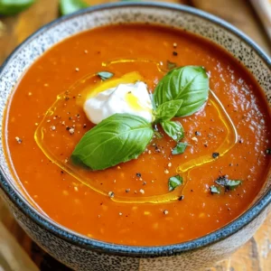 To make honey roasted tomato soup, gather these tasty items: - 3 lbs ripe tomatoes, halved - 1 medium onion, chopped - 4 cloves garlic, unpeeled - 3 tablespoons olive oil - 2 tablespoons honey - Salt and pepper to taste - 3 cups vegetable broth - 1 teaspoon dried basil - 1 teaspoon balsamic vinegar - Fresh basil leaves for garnish - Crème fraîche or yogurt for serving (optional) You will need some simple tools: - Large baking sheet - Pot for cooking - Immersion blender or regular blender - Knife and cutting board - Measuring spoons and cups If you lack any ingredients, don't worry! Here are some swaps: - Use cherry tomatoes if you can’t find large ones. - Swap onion for shallots for a milder taste. - Replace vegetable broth with chicken broth for more flavor. - Use maple syrup instead of honey for a vegan option. - For a dairy-free choice, skip the crème fraîche or yogurt. Start by gathering your ingredients. You need fresh, ripe tomatoes. Three pounds will give you a rich flavor. Chop one medium onion into small pieces. Take four cloves of garlic and leave them unpeeled. This adds depth to the soup. In a bowl, mix three tablespoons of olive oil with two tablespoons of honey. This sweet mix will balance the savory taste of the tomatoes. Add salt and pepper to taste. Be generous, as the seasoning enhances the flavor. Now, preheat your oven to 400°F (200°C). Lay the halved tomatoes, chopped onion, and unpeeled garlic on a large baking sheet. Drizzle your olive oil and honey mix over the veggies. Use your hands to coat them well. Sprinkle salt and pepper evenly. Place the baking sheet in the oven and roast for 30 to 35 minutes. The tomatoes should become caramelized and blistered. This roasting brings out their natural sweetness and adds a lovely color. After roasting, take the vegetables out of the oven. Let them cool for a few minutes. Squeeze the roasted garlic from its skins into the mix. Discard the skins. Now, transfer everything to a pot. Add three cups of vegetable broth, one teaspoon of dried basil, and one teaspoon of balsamic vinegar. Use an immersion blender to puree the soup until smooth. If you don't have one, a regular blender works too—just do it in batches. Heat the soup over medium heat until warm. Taste it and adjust the seasoning if needed. Serve hot, garnished with fresh basil leaves and a dollop of crème fraîche or yogurt if you like. Enjoy your homemade honey roasted tomato soup! To make the soup taste even better, use ripe tomatoes. They bring natural sweetness. You can mix in fresh herbs like thyme or oregano. Adding a splash of lemon juice brightens the flavor. If you want a spicy kick, try red pepper flakes. Honey balances the acidity from the tomatoes. This gives the soup a rich and sweet taste. For a creamier texture, add crème fraîche or yogurt. Blend the soup until smooth. If you prefer a chunkier soup, blend only half. You can also add a small potato while cooking. This will make the soup thick and velvety. If you want a lighter version, skip the cream. The soup will still taste great! Don’t rush the roasting process. Roasting brings out the deep flavors in tomatoes. Use enough salt; it enhances all the tastes. Avoid boiling the soup too much after blending. This may change the texture. Lastly, remember to taste as you go. Adjust seasoning to suit your palate. This simple step makes a big difference! {{image_2}} You can make this soup your own by adding spices. Try a pinch of red pepper flakes for heat. A bit of smoked paprika adds a warm flavor. Fresh herbs like thyme or oregano can brighten the taste. Experiment and see what you like best! If you want a creamy soup, add crème fraîche or yogurt. This makes the soup rich and smooth. For a dairy-free version, use coconut milk. Coconut adds a nice sweetness that pairs well with the tomatoes. Feel free to mix in other veggies. Carrots or bell peppers add sweetness and color. You can also try zucchini or even sweet corn for a fun twist. Just chop them up and roast them with the tomatoes for great flavor. After enjoying your honey roasted tomato soup, store leftovers in an airtight container. Make sure it cools to room temperature first. This helps keep the soup fresh. You can store it in the fridge for up to three days. If you want to enjoy it later, consider freezing it. To freeze your soup, first let it cool completely. Pour it into a freezer-safe container or a zip-top bag. Leave some space at the top, as soup expands when frozen. Label the container with the date. Your soup can last in the freezer for up to three months. When you crave it, you can thaw it overnight in the fridge. To reheat your honey roasted tomato soup, pour it into a pot over medium heat. Stir it often to avoid burning. You can also use a microwave. Heat it in short bursts, stirring in between. If it's too thick, add a splash of broth or water to thin it out. Enjoy it warm, topped with fresh basil or a scoop of crème fraîche! Yes, you can use canned tomatoes. Choose high-quality canned tomatoes for best taste. Use about 2-3 cans, depending on your soup's desired thickness. Canned tomatoes save time and still taste great. Just skip the roasting step and add them directly to the pot with the broth. Honey roasted tomato soup lasts about 3-5 days in the fridge. Store it in an airtight container to keep it fresh. Make sure to let it cool before you place it in the fridge. If you plan to keep it longer, consider freezing it for later use. You can serve honey roasted tomato soup with many sides. Grilled cheese sandwiches pair perfectly with this soup. Crusty bread or garlic bread is also a great choice. For a lighter meal, a fresh salad adds nice balance. You can even top the soup with croutons for extra crunch. This blog post covered everything you need for honey roasted tomato soup. We explored key ingredients, listed the equipment required, and discussed possible substitutions. You learned how to prep, roast, blend, and finalize your soup. We shared tips to boost flavor and avoid common mistakes. We also talked about variations and how to store leftovers safely. I hope these details inspire you to make soup your way. Enjoy experimenting and savoring your healthy, delicious creation!