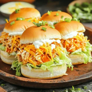 - 1 pound boneless, skinless chicken thighs - 1/2 cup buffalo sauce - 1 tablespoon olive oil - 1 teaspoon garlic powder - 1 teaspoon onion powder - Salt and pepper to taste - 1 cup shredded cheddar cheese - 12 slider buns - 1/2 cup lettuce, shredded - 1/4 cup ranch or blue cheese dressing When I make Air Fryer Buffalo Chicken Sliders, I start with the main ingredients. Boneless, skinless chicken thighs work best. They are juicy and tender. I also use buffalo sauce for that spicy kick. A bit of olive oil helps the sauce stick. Next, I add simple seasonings. Garlic powder and onion powder boost the flavor. I finish with salt and pepper to taste. These seasonings make the chicken pop. For the assembly, I grab shredded cheddar cheese. It melts beautifully on the hot chicken. Slider buns are perfect for holding all the goodness. I also prepare shredded lettuce for crunch. Finally, I pick ranch or blue cheese dressing for a creamy finish. This mix of ingredients creates a tasty, easy meal. Each bite is full of flavor and joy. To start, grab a large bowl. Add the chicken thighs, olive oil, buffalo sauce, garlic powder, onion powder, salt, and pepper. Mix well until the chicken is coated. You want every piece to soak in those flavors. Next, marinate the chicken. Let it sit in the fridge for at least 15 minutes. If you can, aim for two hours. This gives the chicken a deeper flavor. Now, it’s time to preheat your air fryer. Set it to 375°F (190°C). This step helps cook the chicken evenly. Once preheated, place the marinated chicken in the air fryer basket. Don’t stack the pieces; keep them in a single layer. Cook for 12 to 15 minutes. Remember to flip the chicken halfway through. This ensures all sides cook well. The chicken should reach an internal temperature of 165°F (75°C). After cooking, take the chicken out and let it rest for a few minutes. Use two forks to shred it. If you have leftover buffalo sauce, mix it with the shredded chicken for extra flavor. Cut the slider buns in half. On the bottom half of each bun, add a good amount of shredded buffalo chicken. Then, sprinkle shredded cheddar cheese on top. Next, add shredded lettuce for crunch. For extra flavor, drizzle ranch or blue cheese dressing over the lettuce. Finally, place the top half of the buns on each slider. If you want a crispy finish, put the assembled sliders back in the air fryer. Cook them for 3 to 5 minutes at 375°F (190°C). This will melt the cheese and toast the buns just right. To get the best flavor from your buffalo sauce, you can adjust the spice. If you like heat, add more sauce. For a milder taste, use less. Marinating the chicken is key. I suggest letting it sit for at least 15 minutes. For deeper flavor, try marinating for up to 2 hours. Avoid dry chicken by watching the cooking time. Overcooking makes it tough. Use a meat thermometer to check for doneness. The chicken should reach an internal temperature of 165°F (75°C). This ensures it stays juicy and tender. For toppings, shredded lettuce works great. I also love to add ranch or blue cheese dressing. It complements the spicy chicken well. For a fun presentation, serve sliders on a large platter. Add extra dressing on the side for dipping. Include crunchy celery sticks for a fresh bite. {{image_2}} You can switch up the chicken cuts if you want. Instead of boneless, skinless chicken thighs, use chicken breasts. They are leaner but will still taste great. You can also try shredded rotisserie chicken. It's a quick option that saves time. Simply mix the shredded chicken with buffalo sauce before assembling the sliders. Want to change the flavor? You can use different sauces. Try BBQ sauce for a sweet twist or honey mustard for a tangy kick. Cheese is another way to mix things up. Pepper jack adds heat, while blue cheese gives a rich flavor. Experiment with these options to find your favorite combo. If you need gluten-free options, look for gluten-free slider buns. Many brands offer tasty choices. For a vegan version, skip the chicken and use plant-based chicken substitutes. You can still use buffalo sauce and top with vegan cheese for a delicious meal that everyone can enjoy. To keep your buffalo chicken sliders fresh, cool them quickly. Place any leftovers in a shallow container. Make sure to cover it tightly with a lid or plastic wrap. This helps keep moisture in and air out. Store the sliders in the fridge for up to three days. If you want to save sliders for later, freezing is great. Wrap each slider in plastic wrap or foil. Then, place them in a freezer-safe bag. Make sure to squeeze out as much air as possible. You can freeze them for up to three months. When ready to eat, thaw them in the fridge overnight. Reheat in the air fryer at 350°F (175°C) for about 8-10 minutes. Buffalo chicken sliders last about three days in the fridge. However, they taste best fresh. If frozen, they can last three months. Always check for any signs of spoilage before serving. Enjoy your sliders while they taste their best! Yes, you can use frozen chicken thighs. Just remember to thaw them first. You can do this in the fridge overnight. If you're in a hurry, use the microwave's defrost setting. Once thawed, season and coat them as per the recipe. To make buffalo chicken sliders ahead, cook the chicken and shred it. Store the shredded chicken in the fridge for up to two days. Assemble the sliders right before serving. This keeps the buns fresh and tasty. Ranch dressing is a top choice for dipping. Its coolness pairs well with spicy buffalo chicken. Blue cheese dressing is another great option for those who love bold flavors. Both add an extra layer of taste. - Other common questions: - What if I want to make these sliders spicier? Add more buffalo sauce to the chicken mixture. - Can I use other types of buns? Yes, feel free to use whole grain or gluten-free buns. - How can I keep the sliders warm while serving? Use a slow cooker on low to keep them warm. In this post, we covered how to make buffalo chicken sliders using simple ingredients like chicken thighs and buffalo sauce. We explored how to prepare the chicken, cook it in the air fryer, and assemble the sliders with tasty toppings. I shared tips to enhance flavor and ensure the chicken stays moist. We also discussed fun variations and proper storage methods. With these easy steps, you can make sliders that impress your family and friends. Enjoy your cooking adventure!