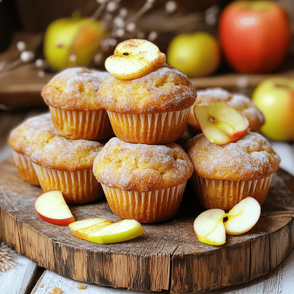 - 2 cups all-purpose flour - 1 cup apple cider - 1 cup granulated sugar - 1/2 cup unsalted butter, melted - 2 large eggs - 1 teaspoon vanilla extract - 1 tablespoon baking powder - 1 teaspoon ground cinnamon - 1/2 teaspoon nutmeg - 1/2 teaspoon salt - 1/2 cup granulated sugar (for coating) - 1 tablespoon ground cinnamon (for coating) Using fresh apple cider makes a big difference. It adds natural sweetness and rich flavor. Make sure to measure your flour correctly. Spoon it into the cup and level it off. This helps avoid dense muffins. Using unsalted butter lets you control the salt. If you need a gluten-free option, use a gluten-free flour blend. You can replace butter with coconut oil for a dairy-free option. If you don’t have eggs, use unsweetened applesauce. A quarter cup of applesauce works well for each egg. If you lack nutmeg, you can leave it out or use allspice instead. To start, gather your ingredients. You will need flour, apple cider, sugar, butter, eggs, vanilla, baking powder, and spices. Preheat your oven to 350°F (175°C). Grease a muffin pan or use liners. This helps with easy removal. 1. In a mixing bowl, combine the flour, baking powder, cinnamon, nutmeg, and salt. Whisk until smooth. 2. In a large bowl, mix the melted butter and sugar. Whisk until creamy and well combined. 3. Add the eggs, one at a time. Whisk well after each egg. Stir in the vanilla extract next. 4. Gradually pour in the apple cider. Stir gently until just mixed. 5. Slowly add the dry mix to the wet mix. Fold it together carefully. Do not overmix; keep it light. 6. Scoop the batter into the muffin pan. Fill each cup about two-thirds full. 7. Bake for 18-20 minutes. Check doneness with a toothpick. It should come out clean. 8. While baking, mix sugar and cinnamon in a shallow bowl. This will be your coating. 9. After baking, let the muffins cool for five minutes. Roll each warm muffin in the cinnamon-sugar mix until coated. 10. Finally, transfer them to a wire rack to cool. Enjoy them warm or let them cool completely. To check if the muffins are done, insert a toothpick into the center of one. If it comes out clean or with a few crumbs, they are ready. If it has wet batter, bake a little longer. This simple check helps ensure your muffins are perfect every time. To keep your muffins fresh, store them in an airtight container. You can put them in a cool, dry place for up to three days. If you want them to last longer, consider freezing them. Just wrap each muffin tightly in plastic wrap and place them in a freezer bag. They will stay good for about three months. When you want to enjoy one, let it thaw at room temperature or warm it up in the microwave for a few seconds. To get the best texture, avoid overmixing your batter. Mixing too much makes muffins dense. When you add the dry ingredients to the wet ones, fold gently. This keeps air in the batter, making your muffins light and fluffy. Also, be sure to fill each muffin cup about two-thirds full. This allows room for them to rise without spilling over. These muffins are great on their own, but you can make them even better! Pair them with a cup of hot apple cider or your favorite coffee. You can also add a dollop of whipped cream on top for a sweet treat. For a fun twist, try serving them with a scoop of vanilla ice cream. The warm muffins and cold ice cream create a delicious contrast that everyone will love. {{image_2}} You can make these muffins gluten-free. Simply swap the all-purpose flour with a gluten-free blend. Look for a blend that includes xanthan gum. This gum helps mimic the texture of regular flour. Follow the same steps in the recipe, and you will have delicious gluten-free muffins. You can make your apple cider donut muffins even more fun. Here are a few ideas for extra flavors: - Chopped nuts: Walnuts or pecans add a nice crunch. - Dried fruits: Raisins or cranberries give a sweet surprise. - Chocolate chips: For a sweet twist, add semi-sweet or dark chocolate chips. Feel free to mix and match to find your favorite combination. If you want bite-sized treats, make mini muffins. Use a mini muffin pan instead of a regular one. Fill each cup to about half full with batter. Bake for about 10-12 minutes or until a toothpick comes out clean. These mini muffins are perfect for sharing! To keep your apple cider donut muffins fresh, store them in an airtight container. Place them at room temperature for up to three days. If you want to keep them longer, use the fridge. Just remember, the fridge may dry them out a bit. You can freeze these muffins for later. Let them cool completely first. Then, wrap each muffin in plastic wrap. Place the wrapped muffins in a freezer-safe bag or container. They can last up to three months in the freezer. When ready to eat, thaw them in the fridge overnight or at room temperature. These muffins taste best fresh but will stay good for a few days. After that, they may start to lose their flavor. If you notice any mold or an off smell, it’s best to toss them. Always check before enjoying! To make these muffins vegan, swap the eggs for flaxseed meal or applesauce. Use 1 tablespoon of flaxseed meal mixed with 2.5 tablespoons of water for each egg. For the butter, choose a plant-based alternative like coconut oil or vegan butter. Replace the milk with almond or soy milk, and ensure your sugar is vegan. If you lack apple cider, use apple juice instead. The flavor will change a bit, but it works well. You can also mix equal parts of water and apple juice with a splash of vinegar to mimic the tang of cider. Another option is to use a mix of water and a splash of lemon juice. Yes, you can make these muffins ahead of time. Bake them, then cool completely before storing. Keep them in an airtight container at room temperature for up to three days. You can also freeze the muffins for up to three months. Just thaw them at room temperature or warm them in the oven before serving. We covered everything from the key ingredients to baking and storage tips. You now know how to create delicious muffins, adapt recipes, and ensure they stay fresh. Remember, your muffins can be gluten-free or mini! With all these insights, you can bake confidently and enjoy tasty treats anytime. Happy baking, and enjoy every bite of your homemade muffins!