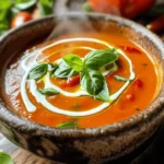 - 4 large red bell peppers - 6 ripe tomatoes - 1 large onion - 4 cloves garlic - 3 tablespoons olive oil - 2 cups vegetable broth - 1 teaspoon dried basil - 1 teaspoon dried oregano - Salt and pepper - ½ cup heavy cream (or coconut cream) - Fresh basil leaves for garnish The key to a great Cozy Roasted Red Pepper Tomato Soup starts with fresh ingredients. I love using ripe, juicy tomatoes and vibrant red bell peppers. These ingredients create a rich and tasty base. Start with 4 large red bell peppers. Halve them, and remove the seeds. Their sweet flavor shines when roasted. Next, grab 6 ripe tomatoes. Quarter them, as they add acidity and balance to the soup. You will need 1 large onion, chopped. Onion adds depth to the soup. Use 4 cloves of minced garlic for a fragrant touch. Garlic brings warmth and flavor. For cooking, use 3 tablespoons of olive oil. It helps the vegetables roast beautifully. You need 2 cups of vegetable broth for a smooth consistency. Don’t forget your spices! A teaspoon each of dried basil and oregano adds aromatic notes. Lastly, season with salt and pepper to taste. For a creamy finish, add ½ cup of heavy cream or coconut cream for a vegan option. Finally, fresh basil leaves make a lovely garnish. This mix of ingredients makes a comforting and tasty soup. Enjoy cooking with these ingredients and explore the rich flavors they create! First, preheat your oven to 400°F (200°C). This step is key for roasting. Next, take 4 large red bell peppers. Cut them in half and remove the seeds. Also, get 6 ripe tomatoes and quarter them. They will add sweetness to the soup. Now, place the halved peppers and quartered tomatoes on a baking sheet. Drizzle 2 tablespoons of olive oil over them. Then, sprinkle salt and pepper to taste. Roast everything in your preheated oven for about 25 to 30 minutes. Watch for the peppers to char and the tomatoes to soften. This brings out their rich flavors. While the vegetables roast, heat 1 tablespoon of olive oil in a large pot over medium heat. Add the chopped onion and sauté for about 5 minutes. You want them to be soft and translucent. Next, stir in 4 cloves of minced garlic. Cook for another 1 to 2 minutes until it smells great. Remove the roasted vegetables from the oven and let them cool a bit. Peel the skins off the peppers. Now, add the roasted veggies to the pot. Pour in 2 cups of vegetable broth. Also, add 1 teaspoon each of dried basil and oregano, along with salt and pepper. Bring this mix to a gentle simmer for about 10 minutes. To puree the soup, you can use an immersion blender. This tool makes it easy. If you don’t have one, carefully transfer the soup to a traditional blender in batches. Blend until smooth, then return it to the pot. Now, stir in ½ cup of heavy cream, or coconut cream for a vegan option. Heat the soup gently for a few minutes. Taste your soup and adjust the seasoning with more salt and pepper if needed. When serving, garnish with fresh basil leaves for a touch of color and flavor. Enjoy your cozy roasted red pepper tomato soup! To get the best flavor, roast red peppers and tomatoes for about 25-30 minutes at 400°F (200°C). This high heat brings out their natural sweetness and gives them a nice char. I suggest checking them halfway through. If they look dry, drizzle a bit more olive oil. For a flavor boost, sprinkle some smoked paprika before roasting. It adds a lovely depth to the soup. If you want a creamy texture without heavy cream, try using coconut cream. It blends well and gives a hint of sweetness. You can also use cashew cream for a nutty taste. To make cashew cream, soak cashews in water for a few hours and blend until smooth. This makes a great vegan option that everyone will enjoy. This soup pairs well with crusty bread or crunchy crackers. A grilled cheese sandwich is a classic choice. The gooey cheese complements the soup's warmth. For a fresh twist, serve it with a simple side salad. A light arugula salad adds a peppery kick that balances the soup's rich flavors. {{image_2}} You can easily change the taste of your Cozy Roasted Red Pepper Tomato Soup. To add spice or heat, consider using red pepper flakes or cayenne pepper. Start with a pinch and taste as you go. This way, you can control the spice level. If you want to play with herbs, try fresh thyme or parsley. Fresh herbs add bright flavor. You can mix them in at the end for a fresh note. If you have dietary restrictions, there are easy swaps. You can use vegetable broth for a vegan option. If you want to skip the cream, coconut cream works great too. It's rich but dairy-free. You can also add seasonal vegetables. Try zucchini or carrots in the soup. Both add a nice texture and sweetness. Did you know you can serve this soup chilled? Chilled soup is perfect for hot days. Simply cool it in the fridge for a few hours before serving. Garnish with basil for a fresh touch. For a creative serving idea, use bread bowls. Hollow out small bread loaves. Pour the soup inside for a fun and tasty presentation. This can be a hit at parties! How long does the soup last in the fridge? This cozy roasted red pepper tomato soup lasts about 4 to 5 days in the fridge. Make sure it cools before storing. Best containers for storage Use airtight containers. Glass jars or plastic containers work well. They keep the soup fresh and safe from odors. Proper freezing techniques To freeze the soup, let it cool completely. Then, pour it into freezer-safe bags or containers. Leave some space at the top for expansion. Label each bag with the date. Reheating tips after freezing When you're ready to enjoy the soup, thaw it in the fridge overnight. You can also heat it directly from frozen on the stove. Just stir often to avoid sticking. Yes, you can use canned tomatoes. They are a great time-saver. Look for whole or diced tomatoes in juice. Use about 2 cans (14.5 ounces each) for this recipe. Drain them for a thicker soup. Canned tomatoes still offer good flavor and texture. You can adjust the spiciness easily. For a mild soup, skip the spicy additions. If you like heat, add red pepper flakes or cayenne pepper. Start with a pinch and taste as you go. This way, you control the spice level to your liking. You can swap vegetable broth for chicken broth or even water. For a rich taste, try using wine instead of some broth. Coconut milk can add a unique flavor too. Just remember that each option changes the soup’s taste, so choose what you like best. Yes, this soup is perfect for freezing. Let it cool completely before transferring it to a freezer-safe container. Label it with the date and store it for up to 3 months. When you're ready, thaw it in the fridge overnight before reheating. Absolutely! You can add cooked chicken, beans, or lentils for extra protein. For a vegetarian option, chickpeas work well too. Stir in the protein during the last few minutes of cooking to warm it up. This makes the soup heartier and more filling. This blog post covered a delicious roasted red pepper and tomato soup. You learned the key ingredients, step-by-step instructions, and helpful tips to make it perfect. You also discovered ways to customize the flavor and adapt to dietary needs. Remember to store it properly to enjoy later. This soup is not only tasty but also easy to make. Enjoy making this dish and sharing it with friends or family. You’ll impress everyone with your skills and creativity. Happy cooking!