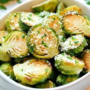 - 1 lb Brussels sprouts, halved - 3 tablespoons olive oil - 4 cloves garlic, minced - 1/2 cup grated Parmesan cheese - 1 teaspoon garlic powder - 1/2 teaspoon onion powder - 1/2 teaspoon smoked paprika - Salt and pepper to taste - Freshly chopped parsley for garnish - Calories per serving: About 180 - Total fat: 12g - Carbohydrates: 10g - Protein: 5g Brussels sprouts are tiny powerhouses of flavor and nutrition. They pack a punch with many vitamins and minerals. When you roast them in an air fryer, they turn crispy and brown. This method keeps them tender inside, too. Using olive oil adds healthy fats. Garlic gives a nice kick. Parmesan cheese brings richness that makes these sprouts irresistible. Garlic powder and onion powder add depth. Smoked paprika adds a subtle smokiness, giving a unique twist. Each serving has around 180 calories. This makes it a great side dish. They are low in carbs, too, with just 10 grams per serving. You also get 5 grams of protein! With these ingredients, you can make a tasty dish. Don't forget the parsley! It adds color and fresh flavor to the dish. You will love serving these crispy air fryer Brussels sprouts at your next meal. Start by preheating your air fryer to 375°F (190°C). This step takes about 5 minutes. Preheating helps the sprouts cook evenly and get that nice crisp. Rinse the Brussels sprouts under cold water to remove dirt. Trim the ends and remove any outer leaves that look bad. Cut each sprout in half. This size helps them cook faster and get crispy. In a large bowl, combine the halved Brussels sprouts with 3 tablespoons of olive oil. Add 4 cloves of minced garlic, 1 teaspoon of garlic powder, 1/2 teaspoon of onion powder, and 1/2 teaspoon of smoked paprika. Season with salt and pepper to taste. Toss everything together well. You want each sprout to be coated in the oil and spices. Next, add 1/2 cup of grated Parmesan cheese to the bowl. Toss again to make sure the cheese sticks to the sprouts. The cheese will add a great flavor and help crisp them up. Place the Brussels sprouts in a single layer in the air fryer basket. If you have a lot, cook them in batches. This helps them get crispy. Cook for 12-15 minutes, shaking the basket halfway through. This ensures even cooking. They should turn golden brown and be nice and crispy when done. Once cooked, transfer the Brussels sprouts to a serving bowl and garnish with freshly chopped parsley for extra flavor. To get super crispy Brussels sprouts, cook them in a single layer. If they stack up, they won’t crisp well. It’s best to cook them in batches if needed. Another great tip is to shake the basket halfway through cooking. This helps them cook evenly and get that perfect golden brown color. Want to take your Brussels sprouts to the next level? Try adding more spices! A pinch of red pepper flakes can give a nice kick. You could also mix in some dried thyme or rosemary for an earthy touch. These small changes can make a big difference in flavor. These crispy Brussels sprouts pair well with many dishes. Serve them as a side to grilled chicken or fish. You can also dip them in garlic aioli or ranch dressing for extra flavor. Try them with a squeeze of lemon on top for a fresh twist. Enjoy exploring different ways to serve this tasty dish! {{image_2}} You can change the flavor of your Brussels sprouts easily. If you like heat, add red pepper flakes. This will give your dish a spicy kick. Just a pinch or two can make a big difference. For a more herbaceous taste, try rosemary or thyme. Both herbs pair well with the garlic and cheese. Chop fresh herbs finely and mix them in with the oil and seasonings. This adds depth and freshness to your dish. Feel free to get creative with your Brussels sprouts. You can add other veggies like carrots or bell peppers. Just cut them into similar sizes for even cooking. If you want more protein, consider adding cooked chicken or bacon bits. They will add flavor and make this dish more filling. Mix the add-ins with the Brussels sprouts before air frying for a tasty medley. You can adapt this recipe for special diets easily. For a gluten-free option, ensure your seasoning blends are gluten-free. Most spices are naturally gluten-free, but check the labels. To make it vegan, skip the Parmesan cheese. You can use nutritional yeast instead for a cheesy flavor. It will give you that umami taste without the dairy. If you follow a keto diet, the recipe is already great! Just ensure your other add-ins are low in carbs. This way, you can enjoy a healthy, crispy side dish without worry. Store your leftover Brussels sprouts in an airtight container. Use glass or plastic containers that seal well. Place a paper towel in the container. This helps absorb excess moisture. Keep them in the fridge for up to three days. For best taste, eat them fresh. To reheat Brussels sprouts, use an air fryer for the best results. Preheat your air fryer to 350°F (175°C). Heat the sprouts for about 5 minutes. Shake the basket halfway through to keep them crispy. You can also use an oven. Place them on a baking sheet and heat at 350°F (175°C) for 10-12 minutes. To freeze Brussels sprouts, first, cook them until tender but not fully crispy. Let them cool completely. Place them in a single layer on a baking sheet and freeze for 1-2 hours. Once frozen, transfer them to a freezer-safe bag. They can last up to three months. When ready to use, thaw in the fridge overnight before reheating. To make air fryer Brussels sprouts crispy, follow these tips: - Use fresh Brussels sprouts: They have more moisture than frozen ones. - Cut them in half: This increases the surface area, allowing for more crispiness. - Coat well: Mix them with olive oil and seasonings for a good layer. - Avoid overcrowding: Place them in a single layer in the air fryer basket. This ensures even cooking and better air circulation. - Shake the basket: Halfway through cooking, shake the basket to help them cook evenly. These steps make a big difference. Cooking at 375°F (190°C) for 12-15 minutes gives the best results. They should come out golden brown and crunchy. Yes, you can use frozen Brussels sprouts, but fresh ones are better. Frozen sprouts often have more water, which can make them soggy. If you use frozen, thaw them first and pat dry. This helps keep them crispy. If you need a substitute for Parmesan cheese, here are some options: - Pecorino Romano: This cheese has a similar texture and a stronger flavor. - Nutritional yeast: A great vegan option that adds a cheesy taste. - Grated mozzarella: It melts well but lacks the sharp taste of Parmesan. - Grana Padano: This cheese is similar to Parmesan but milder. Feel free to choose what suits your taste and diet! In this post, I covered how to make delicious air fryer Brussels sprouts. We discussed the key ingredients, step-by-step cooking instructions, and tips for maximum flavor and crispiness. Remember, you can tweak the recipe with spices or add veggies for variety. Proper storage and reheating methods keep leftovers tasty. Enjoy your crispy, cheesy Brussels sprouts as a snack or side dish. With these insights, you can impress anyone at your table with an easy, healthy treat.