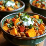 - 1 lb ground turkey - 2 medium sweet potatoes, peeled and diced - 1 medium onion, chopped - 2 cloves garlic, minced - 1 red bell pepper, chopped - 1 can (15 oz) black beans, drained and rinsed - 1 can (15 oz) kidney beans, drained and rinsed - 1 can (14.5 oz) diced tomatoes with green chilies To make this chili, I use ground turkey for lean protein. It cooks up nice and tender. Sweet potatoes add a sweet touch and creamy texture. I always chop my onion and garlic to bring out their flavors. The red bell pepper gives a nice color and crunch. Beans add heartiness, making this chili filling and nutritious. Diced tomatoes with green chilies add flavor and a bit of heat. - 2 tablespoons chili powder - 1 tablespoon ground cumin - 1 teaspoon smoked paprika - 1 cup low-sodium chicken broth For spices, I love using chili powder for its rich taste. Ground cumin adds a warm, earthy note. Smoked paprika gives a subtle smokiness that enhances everything. Chicken broth provides a flavorful base, keeping the chili moist and tasty. - Fresh cilantro - Greek yogurt or avocado slices I recommend garnishing with fresh cilantro for a burst of freshness. A dollop of Greek yogurt or avocado slices can add creaminess. These toppings brighten up the dish and make it even more enjoyable. Start by heating a skillet over medium heat. Add the ground turkey to the skillet. Cook it until it is brown and no longer pink. This takes about 5-7 minutes. Once cooked, drain any excess fat from the skillet. This helps keep your chili lean and healthy. Transfer the cooked turkey into the slow cooker. In the same skillet, add the chopped onion, minced garlic, and red bell pepper. Sauté these vegetables for about 3-4 minutes. You want them to be tender and fragrant. This adds depth to your chili. Once they are ready, transfer the sautéed mixture to the slow cooker. Now it's time to combine all the ingredients. To the slow cooker, add the diced sweet potatoes, black beans, kidney beans, and diced tomatoes with their juices. Sprinkle in the chili powder, ground cumin, smoked paprika, salt, and pepper. Pour in 1 cup of low-sodium chicken broth. Stir everything well to combine. Cover the slow cooker. Cook on low for 6-8 hours or on high for 3-4 hours. Check for tenderness in the sweet potatoes and the melding of flavors. Taste and adjust seasoning if needed before serving. You can boost the flavor of your chili easily. Try adding spices like cayenne pepper for heat. A splash of hot sauce also works well. If your chili tastes too sweet, balance it with a squeeze of lime juice. This adds brightness and cuts through the sweetness of sweet potatoes. Choose firm sweet potatoes for the best texture. Soft potatoes can break down too much. If you want a thicker chili, use less broth. For a soupier chili, add more broth. You can adjust the liquid based on your preference. Serve the chili in deep bowls. Garnish it with fresh cilantro for color. A dollop of Greek yogurt or avocado slices adds creaminess. Pair it with crusty bread or a fresh salad for a complete meal. This makes your meal more fun and tasty! {{image_2}} You can swap ground turkey for ground chicken or beef. Both options work well in this chili. Ground chicken keeps the dish light, while beef adds richness. For a vegetarian or vegan meal, try using lentils or tempeh. Both options add protein and texture. You can also use canned chickpeas for a quick substitute. Feel free to mix in other beans or legumes. Black beans and kidney beans are great, but pinto beans also fit nicely. Adding corn or zucchini can boost flavor and color. Just chop them small for even cooking. You can also add diced bell peppers for extra crunch. The more veggies, the better! If you like heat, add jalapeños to your chili. Chop them finely and mix them in with the onions. You can also use hot sauce for extra spice. For those who prefer milder flavors, skip the jalapeños. Consider using sweet bell peppers instead. They add sweetness without the heat. To keep your chili fresh, store it in the fridge right away. Let it cool for about 30 minutes first. Use airtight containers for best results. Glass or plastic containers with lids work well. Be sure to label the containers with the date you made the chili. This way, you won't forget when you cooked it! If you want to save chili for later, freezing is a great option. Pour the cooled chili into freezer-safe bags or containers. Leave some space at the top to allow for expansion. Seal them tightly to prevent freezer burn. When ready to eat, take the chili out and let it thaw overnight in the fridge. To reheat, use a pot on the stove or microwave until hot. In the fridge, your chili can last about 3 to 4 days. After that, it may spoil. Signs of spoilage include a sour smell, mold, or changes in color. If you notice any of these, throw it away. Always trust your nose and eyes; they guide you well! Yes, you can easily make this chili vegetarian. Here are some great replacements: - Use 1 cup of cooked lentils instead of ground turkey. - Swap black and kidney beans for more beans or chickpeas. - Add more diced vegetables like zucchini or corn for texture. - Replace chicken broth with vegetable broth for a rich flavor. Thickening your chili is simple. Here are a few methods: - Add extra diced sweet potatoes; they will break down while cooking. - Stir in some masa harina or cornmeal; this gives a nice texture. - Use a potato masher to mash some of the beans or sweet potatoes. - Let the chili cook uncovered for the last 30 minutes to reduce liquid. Pair this chili with tasty side dishes: - Cornbread or crusty bread for dipping. - Fresh salad for a light crunch. - Rice or quinoa for a heartier meal. - Top with Greek yogurt or avocado for creaminess. This chili recipe combines healthy ingredients like turkey, sweet potatoes, and beans. It offers great flavor with spices and options to adjust spice levels. You can use a slow cooker for ease, letting it do the work. Storing any leftovers is simple, and variations let you customize the dish to your taste. Ultimately, this chili is not just easy to make; it’s perfect for sharing. Enjoy creating this dish, and let your kitchen be filled with warmth and flavor.