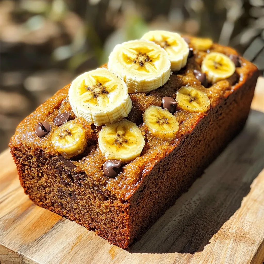 To make this delicious banana bread, you need the following key ingredients: - 3 ripe bananas, mashed - 1/2 cup unsalted butter, softened - 3/4 cup packed brown sugar - 1 large egg - 1 teaspoon vanilla extract - 1 teaspoon baking soda - 1/4 teaspoon salt - 1 1/2 cups all-purpose flour - 1/2 teaspoon ground cinnamon These ingredients work together to create a moist and sweet bread. The ripe bananas provide natural sweetness and moisture. Brown sugar adds a rich flavor and a lovely color. The butter ensures your bread stays soft and tender. You can make your banana bread even better by adding extra ingredients. Here are some great choices: - 1/2 cup chopped walnuts or pecans - 1/2 cup chocolate chips Nuts add a nice crunch and depth. Chocolate chips bring sweetness and a bit of indulgence. You can mix and match these add-ins to suit your taste. If you need to swap some ingredients, I have a few ideas. - Instead of unsalted butter, use coconut oil or margarine. - For a dairy-free option, try a plant-based butter. - You can replace all-purpose flour with whole wheat flour for a heartier texture. - If you want to make it gluten-free, use a gluten-free flour blend. These substitutions allow you to cater to dietary needs while still enjoying this tasty treat. Try experimenting with different flavors and textures to find your perfect banana bread recipe! Start by preheating your oven to 350°F (175°C). This heat works great for baking. Grease a 9x5 inch loaf pan or use parchment paper to help with easy removal. In a large bowl, mix softened butter and brown sugar. Beat them together until the mixture is light and fluffy. This step gives your bread a nice texture. Next, add the mashed bananas. Make sure to mix until everything is combined well. Then, beat in one egg and vanilla extract. Keep mixing until the batter is smooth. In a separate bowl, whisk together flour, baking soda, salt, and ground cinnamon. This dry mix is key for great flavor. Slowly add it to the wet ingredients. Stir gently, but don’t overmix! Overmixing can make your bread tough. If you want a crunch, fold in chopped walnuts or pecans and chocolate chips at this stage. Finally, pour the batter into your loaf pan. Smooth the top with a spatula for even baking. Now it’s time to bake! Place the loaf pan in your preheated oven. Bake for 55 to 65 minutes. To check if it’s done, insert a toothpick into the center. If it comes out clean, your banana bread is ready. If not, give it a few more minutes. Every oven is a bit different, so keep an eye on it. When the baking time is up, let the bread cool in the pan for about 10 minutes. This helps it set before you transfer it. Then, move it to a wire rack to cool completely. For serving, slice the bread warm and add a pat of butter on top. You can also place slices on a decorative plate. Garnish with banana slices and a sprinkle of cinnamon for a lovely touch. Enjoy your delicious creation! To make your banana bread moist, use very ripe bananas. The darker the bananas, the sweeter and softer they will be. Mash them well to mix into the batter. Creaming the butter and brown sugar is key. Beat them until light and fluffy. This step adds air to the mix. Do not overmix the batter after adding flour. Stir gently until just combined. This keeps the bread from getting tough. Store your banana bread in an airtight container. This keeps it moist and fresh. You can also wrap it in plastic wrap. For longer storage, place it in the fridge. If you want to save it for later, freeze individual slices. Just wrap them tightly in foil before freezing. This way, you can enjoy a slice anytime. One common mistake is using unripe bananas. They won’t give the bread the right flavor. Also, avoid skipping the creaming step. If you don’t cream the butter and sugar well, the bread can turn out dense. Don’t overbake the bread either. Check it at 55 minutes. A toothpick should come out clean, but not dry. Following these tips will lead to a perfect loaf every time. {{image_2}} You can make this banana bread a bit healthier. Swap all-purpose flour for whole wheat flour. This change adds fiber and nutrients. You can also try gluten-free flour blends. They work well in this recipe. Just ensure you use one that has xanthan gum for the right texture. Want to change the flavor? Add spices like nutmeg or cloves to give warmth. A teaspoon of each can make a big difference. You can also mix in fruits like blueberries or chopped apples. These fruits add a new taste and keep your bread moist. Mix-ins make your banana bread even more fun. Chopped nuts like walnuts or pecans add crunch. They also bring healthy fats. If you love chocolate, fold in some chocolate chips for sweetness. Try a mix of both for a treat that pleases everyone. To keep your leftover banana bread fresh, wrap it tightly in plastic wrap. You can also place it in an airtight container. Store it at room temperature for up to three days. If you want it to last longer, consider freezing it. For long-term storage, slice the banana bread first. This makes it easy to take out only what you need. Wrap each slice in plastic wrap, then place them in a freezer bag. Label the bag with the date. Your banana bread will stay good for about three months in the freezer. When you're ready to enjoy your banana bread, you can reheat it. For a quick option, use the microwave. Heat a slice for about 15-20 seconds until warm. If you prefer a crisp crust, use the oven. Preheat it to 350°F (175°C) and warm the bread for about 10 minutes. Enjoy your delightful treat! Yes, you can use frozen bananas. Just thaw them first. Once thawed, drain any extra liquid. Then mash them well before adding to the batter. This will give you the same great flavor and moisture. You can check for doneness by using a toothpick. Insert it into the center of the bread. If it comes out clean or with a few crumbs, your bread is ready. The top should also look golden brown and spring back when lightly pressed. To ripen bananas fast, place them in a brown paper bag. This traps ethylene gas, which speeds up ripening. You can also add an apple or tomato to the bag for even faster results. If you need them really quick, bake them at 300°F for 15-20 minutes until they turn black. This blog post covered essential ingredients for banana bread, plus tips for the best results. You learned how to mix, bake, and cool banana bread. We explored fun variations and common mistakes to avoid. When you follow these steps, you will make delicious banana bread. Try different flavors and share with friends. Keep practicing to master this treat! Enjoy your baking!