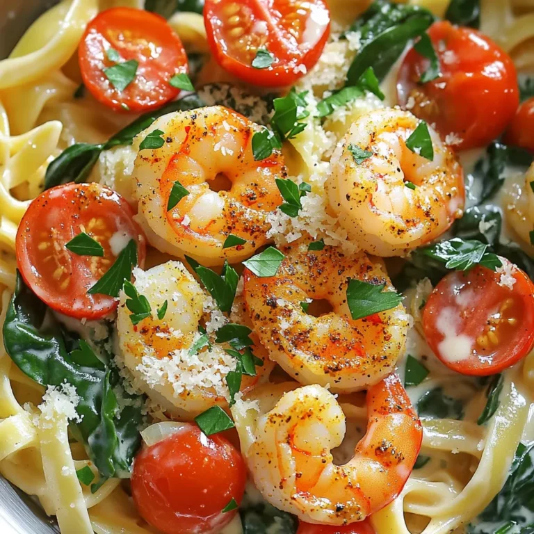 - 1 pound medium shrimp, peeled and deveined - 1 tablespoon Cajun seasoning - 2 tablespoons olive oil - 3 cloves garlic, minced - 1 cup heavy cream - 2 cups chicken broth - 8 ounces fettuccine pasta - 1 cup grated Parmesan cheese - 1 cup cherry tomatoes, halved - 1 cup spinach leaves - Salt and pepper to taste - Fresh parsley, chopped (for garnish) The main ingredients create a rich and flavorful dish. The shrimp adds protein and a nice texture. Cajun seasoning gives it a spicy kick. Olive oil and garlic bring depth to the flavor. Heavy cream and Parmesan make the sauce creamy and delicious. Fettuccine pasta serves as the perfect base for this meal. Cherry tomatoes and spinach add freshness and color. - Lemon juice - Red pepper flakes - Green onions, sliced - Italian seasoning Adding lemon juice can brighten the dish. Red pepper flakes give it an extra spicy touch. Green onions add a nice crunch. Italian seasoning can enhance the flavor further, making it even more exciting. - Large pot or deep skillet - Mixing bowl - Wooden spoon or spatula - Measuring cups and spoons - Knife and cutting board These tools make cooking easy and fun. A large pot helps with even cooking. A mixing bowl is great for seasoning the shrimp. A wooden spoon or spatula helps mix all the tasty ingredients. Having the right tools makes this dish simple to prepare and enjoy. First, you need to season the shrimp. Take 1 pound of medium shrimp and place them in a bowl. Sprinkle 1 tablespoon of Cajun seasoning over the shrimp. Toss the shrimp until they are fully coated in the seasoning. This step adds a nice kick to the dish. Next, heat 2 tablespoons of olive oil in a large pot or deep skillet over medium heat. Once the oil is hot, add the seasoned shrimp. Cook them for about 2 to 3 minutes. You want them to turn pink and opaque. Once they are done, remove the shrimp from the pot and set them aside. In the same pot, add 3 cloves of minced garlic. Sauté the garlic for about 30 seconds. It should smell fragrant but not burnt. Then, pour in 1 cup of heavy cream and 2 cups of chicken broth. Bring this mixture to a gentle simmer. Now, it's time to add the pasta. Place 8 ounces of fettuccine pasta into the pot. Make sure the pasta is fully submerged in the liquid. Cook it according to the package instructions, which is about 10 to 12 minutes. Stir the pasta occasionally to prevent it from sticking. When the pasta reaches al dente, stir in 1 cup of grated Parmesan cheese. Mix well until the cheese melts and becomes creamy. Next, add 1 cup of halved cherry tomatoes and 1 cup of spinach leaves to the pot. Stir gently until the spinach wilts and the tomatoes warm up. Finally, return the cooked shrimp to the pot. Mix everything together gently. Season with salt and pepper to taste. Remove the pot from heat and let it sit for a couple of minutes. This allows the dish to thicken slightly before serving. To cook shrimp just right, start with fresh or thawed shrimp. Peel and devein them first. Toss the shrimp in Cajun seasoning to add a spicy kick. Heat olive oil in your pot over medium heat. Add the shrimp and cook for about 2–3 minutes. You want them to turn pink but not rubbery. Remove them once cooked and set aside. This keeps them juicy and full of flavor. For a creamy Alfredo sauce, use heavy cream and chicken broth. Bring the mixture to a gentle simmer, then add your fettuccine. Stir often for even cooking, about 10-12 minutes. Once the pasta is al dente, mix in grated Parmesan cheese. Stir until it melts and blends into the sauce. If the sauce is too thick, add more broth or cream to reach your desired consistency. To serve your Cajun shrimp Alfredo, use wide bowls for a nice look. First, scoop the pasta into the bowl, then add shrimp and veggies. Top with freshly chopped parsley for color. A sprinkle of extra Parmesan adds elegance. This not only makes the dish look great but also enhances flavor. Enjoy your beautiful and tasty meal! {{image_2}} If you want a meat-free meal, try a vegetarian version. Swap the shrimp for firm tofu or chickpeas. Toss them with Cajun seasoning like you would with shrimp. Sauté them until golden. You get a tasty, hearty dish that everyone can enjoy. Boost the health factor by adding veggies. Toss in bell peppers, zucchini, or mushrooms. Add them when you cook the garlic. This lets them soak up the flavor and cook down nicely. You will not only get more color but also more nutrients. Fettuccine is great, but you can use other pasta types. Try penne, rotini, or even whole wheat pasta. Just make sure to adjust the cooking time according to the package. Each type brings a new twist to the dish. After enjoying your One Pot Cajun Shrimp Alfredo, let it cool. Store leftovers in an airtight container. This keeps the flavors fresh. You can keep it in the fridge for up to three days. If you notice any strong smells or changes in texture, it's best to toss it out. You can freeze this dish for later. First, let it cool completely. Then, put it in a freezer-safe container. It can last about two months in the freezer. When you're ready to eat it, just remember to label it with the date. To reheat, you can use either the stove or the microwave. For the stove, place it in a pot over low heat, stirring often. Add a splash of broth or cream to keep it creamy. If using a microwave, heat in 30-second intervals, stirring in between. Check until it's warmed through. Enjoy your easy meal again! Yes, you can use frozen shrimp. Make sure to thaw them first. You can do this by placing them in cold water for about 15-20 minutes. Frozen shrimp may have extra water. Pat them dry with a paper towel before adding them to your dish. If you want a lighter option, try half-and-half. You can also use whole milk mixed with a bit of butter. For a dairy-free alternative, coconut cream works well. It adds a nice flavor too. To add heat, use extra Cajun seasoning. You can also add red pepper flakes. For more flavor, try diced jalapeños or chopped fresh hot peppers. Add these when you sauté the garlic to infuse the dish. Yes, you can make this dish ahead of time. Cook the pasta and shrimp, then store them separately. When you're ready to eat, reheat everything together. Just add a bit of cream or broth to keep it creamy. This blog covered the key steps to make Cajun shrimp Alfredo. You learned about the main and optional ingredients, kitchen tools, and how to prepare, cook, and combine them. I shared tips for perfect shrimp, a creamy sauce, and serving ideas. You also saw variations for veggie lovers and storage advice for leftovers. Remember, cooking is about mixing flavors to suit your taste. Enjoy creating this dish and make it your own!