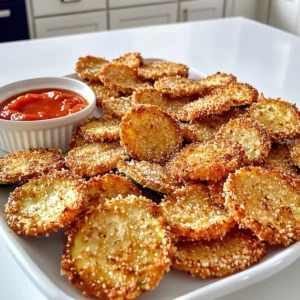 - 2 medium zucchinis - 1 cup breadcrumbs (preferably panko) - ½ cup grated Parmesan cheese - 1 teaspoon garlic powder - 1 teaspoon onion powder - 1 teaspoon dried oregano - 2 large eggs - Salt and pepper to taste - Olive oil spray - Calories per serving: About 150 - Macronutrients per serving: - Fat: 8g - Protein: 6g - Carbohydrates: 14g When you gather your ingredients, make sure your zucchinis are firm and fresh. Panko breadcrumbs give these chips a great crunch. Parmesan cheese adds flavor and richness. The garlic and onion powder bring a nice depth to each bite. Adjust salt and pepper to your taste. The olive oil spray helps achieve that crispy texture you want without adding too much fat. This dish is not only tasty but also a healthier option. Each serving provides a nice balance of nutrients. You get fiber from the zucchini and protein from the eggs and cheese. Enjoy these chips as a snack or a side. They pair well with dips too! 1. Preheat your air fryer to 400°F (200°C) for about 5 minutes. 2. Slice the zucchinis into ¼-inch rounds. This size helps them cook evenly. 1. In a shallow dish, mix together the breadcrumbs, Parmesan cheese, garlic powder, onion powder, oregano, salt, and pepper. Stir well until combined. 2. In another bowl, whisk the eggs until they are well beaten. This will help the crumbs stick. 1. Dip each zucchini slice into the egg mixture first. Let any extra egg drip off. 2. Next, coat the zucchini slice in the breadcrumb mixture. Press lightly to help the crumbs stick. 3. Place the breaded zucchini chips in a single layer in the air fryer basket. You may need to do this in batches. 4. Lightly spray the tops of the zucchini chips with olive oil spray. This step adds extra crunch. 5. Air fry the chips for about 10-12 minutes. Flip them halfway through. Cook until they are golden brown and crispy. 6. Once cooked, take them out and enjoy while they are warm. To get that perfect crunch, use panko breadcrumbs. They are light and airy, which creates a wonderful texture. Regular breadcrumbs can make your chips dense. Panko allows air to flow, making your chips crispier. When spraying olive oil, hold the can about 6 inches from the zucchini. This helps create an even layer. Too much oil can make them soggy. A light coat is all you need for that golden finish. Zucchini chips taste great with dips. Marinara sauce is a classic choice. It adds a nice tang. You can also try a yogurt dip with herbs. It adds creaminess and flavor. For plating, arrange the chips on a colorful platter. You can garnish with fresh herbs. This makes the dish look appealing. A simple presentation makes a big impact. If your chips cook unevenly, check your air fryer. Make sure it’s preheated well. Also, do not crowd the basket. Give each chip space to cook. To prevent sogginess, avoid stacking the chips. Lay them in a single layer. If you have leftovers, let them cool completely before storing. This keeps them crispy for later. {{image_2}} You can make your zucchini chips even tastier by adding spices. Cayenne pepper brings heat, while paprika adds a nice smoky flavor. Mix them into the breadcrumb mixture before coating the zucchini. You can also change the cheese. Grated cheddar gives a sharp taste, while mozzarella adds creaminess. Feel free to experiment with your favorite cheeses for a new twist. If you want gluten-free options, try using almond flour or gluten-free breadcrumbs. Both work well and still give a crunchy texture. You can also use crushed nuts or seeds. For example, crushed walnuts or sunflower seeds add a nutty flavor and extra crunch. Just remember to adjust your cooking time based on thickness. Make zucchini chip sandwiches by stacking them with fresh veggies and spreads. This adds a fun twist and makes for a delicious lunch option. For dips, serve them with marinara sauce, ranch, or a tangy yogurt dip. Each dip brings out different flavors in the chips, making them even more fun to eat. To store uneaten zucchini chips, let them cool completely. Place them in an airtight container. Keep the container in the fridge for up to three days. If you want to keep them fresh longer, avoid stacking them. This helps prevent sogginess. For best results, layer them between paper towels. The best way to reheat zucchini chips is in the air fryer. Set the air fryer to 350°F (175°C). Heat for about 3-5 minutes. This method helps maintain their crispiness. You can also use an oven. Place them on a baking sheet at 350°F (175°C) for the same time. Avoid using the microwave, as it will make them soft. To freeze zucchini chips, first let them cool fully. Arrange them in a single layer on a baking sheet. Freeze them for about 1-2 hours until solid. Then, transfer the chips to a freezer bag. Remove as much air as possible. They can last up to three months in the freezer. When ready to eat, air fry directly from the freezer. This keeps them crispy and tasty. You can still enjoy crispy zucchini chips using an oven or skillet. For the oven method, preheat it to 425°F (220°C). Place the coated zucchini slices on a baking sheet lined with parchment paper. Bake for about 20 to 25 minutes, flipping halfway, until they are golden. For the skillet, heat a little olive oil over medium heat. Add the breaded zucchini slices in batches. Cook each side for 2 to 4 minutes until crispy and golden brown. Both methods yield delicious results! Yes, you can make these zucchini chips vegan. Replace the eggs with a mixture of ground flaxseed and water. Use 1 tablespoon of ground flaxseed mixed with 2.5 tablespoons of water for each egg. Let it sit until it thickens. For cheese, use nutritional yeast or a vegan cheese substitute. This keeps the taste delightful while staying plant-based! Soggy zucchini chips can happen for a few reasons. First, if the slices are too thick, they need more time to crisp up. Aim for a ¼-inch thickness. Second, excess moisture can lead to sogginess. Pat the zucchini slices dry with a paper towel before coating them. Also, avoid overcrowding the air fryer basket. This lets hot air circulate freely, ensuring crispiness. Making crispy zucchini chips is easy with the right ingredients and steps. You learned how to prepare, coat, and air fry your zucchini. Plus, I shared tips for achieving the perfect crunch and interesting serving ideas. Experiment with different flavors and toppings for fun variations. Remember to store and reheat your chips correctly for the best taste. Enjoy creating these healthy snacks in your kitchen!