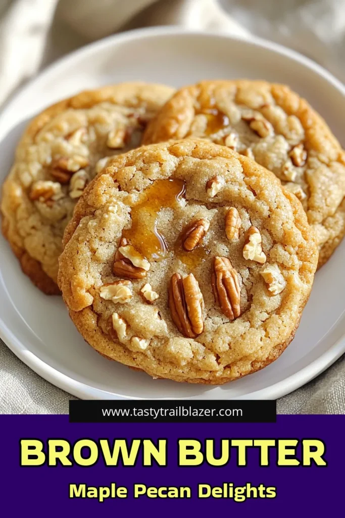 Create a sweet indulgence with these Bakery-Style Brown Butter Maple Pecan Cookies! With rich flavors from brown butter and maple syrup, plus crunchy pecans, these cookies are sure to impress. Follow easy step-by-step instructions and enjoy the warm, nutty aroma wafting through your kitchen. Click to explore the full recipe and bake a batch today! #BrownButterCookies #PecanDelight #BakingJoy #CookieRecipe