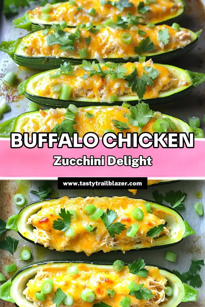 Make mealtime exciting with these Buffalo Chicken Stuffed Zucchini Boats! This delicious recipe combines tender zucchinis, spicy shredded chicken, and creamy cheese for a satisfying dish that’s perfect for any occasion. Easy to prepare in just 45 minutes, these boats are sure to impress. Click through for the full recipe and step-by-step instructions. Your family will love this healthy twist on a classic dish! #BuffaloChicken #ZucchiniRecipes #HealthyEating #DinnerIdeas