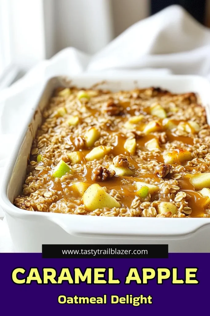 Satisfy your sweet cravings with this mouthwatering Caramel Apple Cinnamon Oatmeal Bake! This easy recipe combines rolled oats, fresh apples, and a drizzle of caramel for a delicious breakfast or dessert that's perfect for fall. Ready in just 45 minutes, it's a delightful twist on your morning oatmeal. Click to explore this irresistible recipe and treat yourself! #OatmealBake #CaramelApple #FallRecipes #HealthyDessert