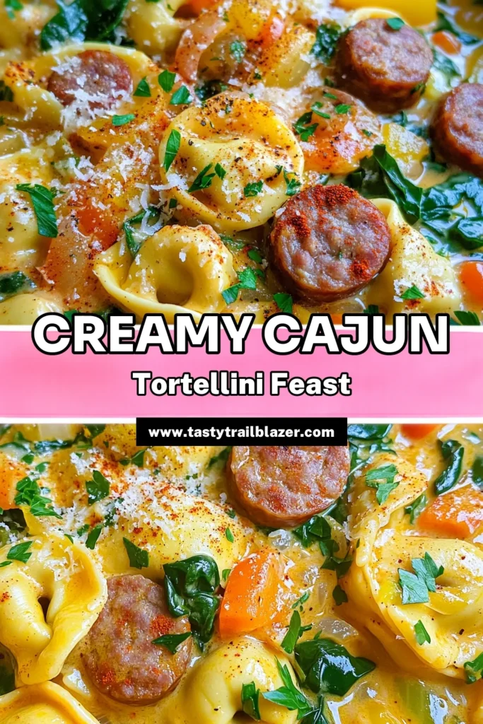 Dive into the flavors of Cajun Delight with this creamy sausage tortellini recipe that combines rich, savory ingredients for a satisfying meal. With smoked sausage, fresh spinach, and a hint of Cajun seasoning, this dish is easy to prepare and perfect for any night of the week. Ready in just 30 minutes, it serves four and is sure to impress. Click through now to discover this delectable recipe and bring a taste of the South to your table!