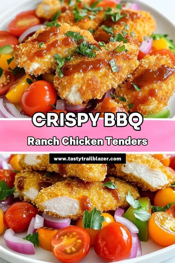 Savor the deliciousness of BBQ Ranch Chicken Tenders Sheet-Pan! This easy recipe combines tender chicken with a zesty BBQ ranch coating, paired with colorful veggies for a complete meal. Perfect for a weeknight dinner, it’s quick and packed with flavor! Ready in just 40 minutes, your family will love it. Click through for the full recipe and tips to make this dish shine! #ChickenRecipes #SheetPanDinner #BBQ #EasyRecipes