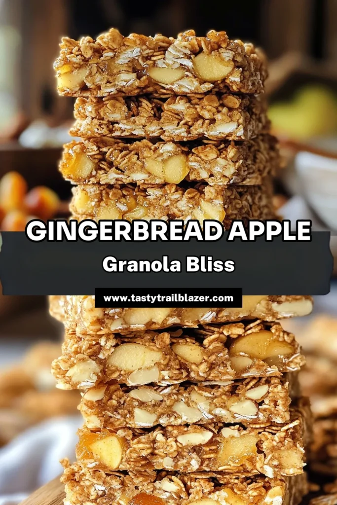 Make snack time delightful with these Gingerbread Apple Granola Bars! Packed with wholesome ingredients like oats, dried apples, and warming spices, these bars are perfect for a tasty treat any time of day. Easy to make and perfect for on-the-go munching, they’re a healthy choice that the whole family will love. Click to explore the full recipe and enjoy these delicious bars today!