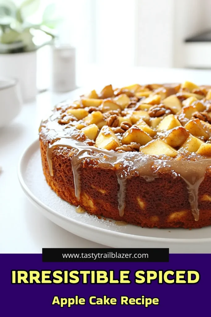 Indulge in the deliciousness of Spiced Apple Delight Cake with Brown Sugar Glaze, the perfect dessert for any occasion! This easy recipe combines warm spices, fresh apples, and a sweet glaze that will have everyone coming back for seconds. With simple steps and common ingredients, it's a great baking project to share with family. Click through for the full recipe and impress your loved ones! #AppleCake #BakingRecipes #FallDesserts #CakeDecorating