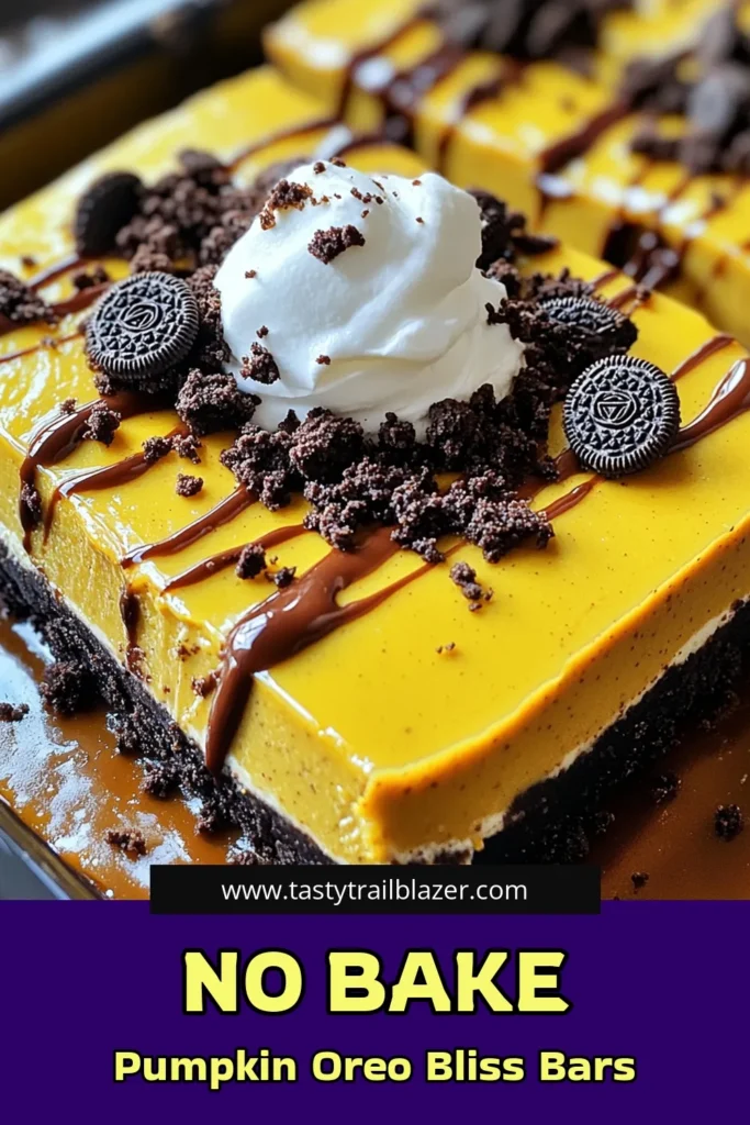 Indulge in the ultimate fall treat with these No-Bake Pumpkin Oreo Cheesecake Bars! Bursting with creamy pumpkin goodness and crunchy Oreo crust, these easy-to-make bars are perfect for any occasion. With just a handful of ingredients and minimal prep time, you'll have a delicious dessert ready to impress your family and friends. Click through to discover the full recipe and bring this delightful treat to your table today!
