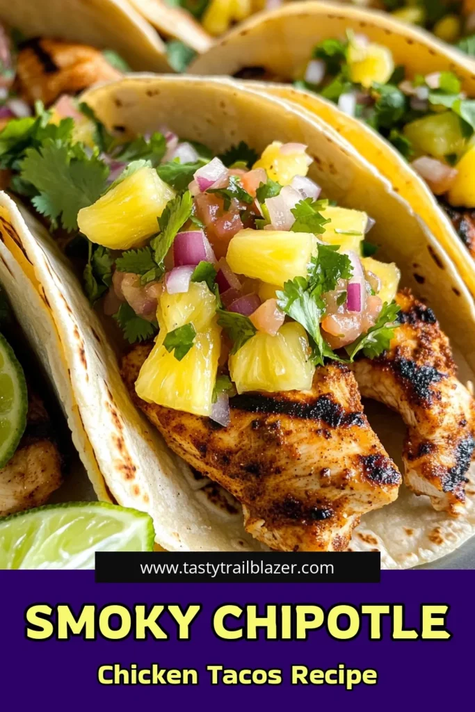 Get ready to spice up your taco night with these Smoky Chipotle Chicken Street Tacos! With tender grilled chicken marinated in bold chipotle flavors and topped with a fresh pineapple salsa, these tacos are a flavor explosion. Ideal for a quick dinner or a weekend gathering, this recipe is sure to impress! Click through to explore the full recipe and bring incredible taste to your table!