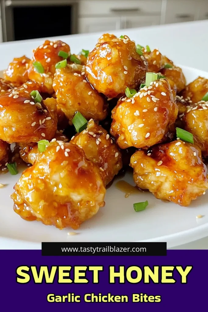 Savor the delicious flavor of Air Fryer Sweet Honey Garlic Chicken Bites with this easy recipe! Chicken marinated in a sweet and savory mix of honey, soy sauce, garlic, and ginger is cooked to perfection in the air fryer. Perfect for a quick dinner or a crowd-pleasing appetizer, these bites are crispy on the outside and juicy inside. Click to explore this mouthwatering recipe and elevate your meal! #AirFryerRecipes #ChickenBites #HealthyEating #EasyDinner