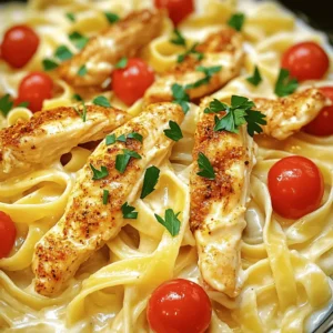 - 1 lb boneless, skinless chicken breast, sliced into strips - 2 tablespoons Cajun seasoning - 2 tablespoons olive oil - 3 cloves garlic, minced The main stars of this dish are the chicken breast and Cajun seasoning. The chicken gives us protein, while the Cajun seasoning brings heat and flavor. I always choose boneless and skinless chicken for a tender bite. The olive oil helps cook the chicken perfectly. Garlic adds an amazing aroma and taste, making everything better. - 12 oz fettuccine pasta - 4 cups chicken broth - 1 cup heavy cream - 1 cup grated Parmesan cheese Fettuccine pasta works great for this recipe. It holds the sauce well. Chicken broth provides a rich base for cooking the pasta. Heavy cream gives the dish its creamy texture, while Parmesan cheese adds depth to the flavor. Together, they create a luscious sauce that coats the pasta beautifully. - 1 cup cherry tomatoes, halved - Salt and pepper to taste - Fresh parsley, chopped (for garnish) Cherry tomatoes add a pop of color and sweetness. They brighten the dish and balance the spice. Salt and pepper are essential to bring out all the flavors. Fresh parsley not only looks nice but adds a fresh taste that makes each bite special. Start by heating 2 tablespoons of olive oil in a large pot over medium-high heat. Once the oil shimmers, add 1 pound of sliced chicken breast. Sprinkle 2 tablespoons of Cajun seasoning over the chicken. Cook for about 5 to 7 minutes. Stir occasionally until the chicken turns brown and cooks through. It should look golden and smell great. When done, remove the chicken from the pot and set it aside for later. In the same pot, add 3 cloves of minced garlic. Sauté the garlic for about 1 minute. You want it to be fragrant but not burned. Next, pour in 4 cups of chicken broth. Bring this to a simmer. Once it bubbles, add 12 ounces of fettuccine pasta to the pot. Make sure the pasta is submerged in the broth. Cover the pot and cook the pasta. Follow the package directions, usually around 10 to 12 minutes, stirring occasionally to keep it from sticking. After the pasta is cooked, most of the broth should be absorbed. Reduce the heat to low. Now, stir in 1 cup of heavy cream and 1 cup of grated Parmesan cheese. Mix well until the cheese melts and the sauce turns creamy. Next, add the cooked chicken back into the pot, along with 1 cup of halved cherry tomatoes. Stir everything together and season with salt and pepper to taste. This step brings all the flavors together. Now you're ready to serve! To get the best flavor, use Cajun seasoning wisely. This blend of spices adds a kick. If you want more heat, add extra seasoning. Fresh ingredients also help. Fresh garlic and parsley make a big difference. Always pick ripe cherry tomatoes. They add sweetness and color. The one-pot method is great for saving time. You cook everything in one pot, which means less cleanup. Stirring is key for creamy pasta. Stir often while cooking to keep the sauce smooth. This helps the cheese melt evenly and prevents sticking. For sides, pair this dish with a simple salad. A fresh green salad balances the meal. For drinks, try a light white wine or iced tea. To present the dish, use a large bowl. Garnish with fresh parsley and extra Parmesan. This makes it look and taste even better. {{image_2}} You can switch the chicken for other meats. Shrimp works great in this dish. Just cook shrimp for about 3-4 minutes until they turn pink. Sausage is another tasty choice. Slice it up and sauté it with Cajun seasoning. If you want a vegetarian meal, try using mushrooms or chickpeas. They add a nice texture and flavor. You can change the creaminess of the sauce. If you like it lighter, use less heavy cream. Adding more chicken broth can help thin it out. For those who love spice, add more Cajun seasoning or a pinch of cayenne pepper. This will give your pasta a nice kick. Feel free to add seasonal vegetables to your pasta. Spinach, bell peppers, or zucchini are great choices. You can sauté these veggies with garlic before adding them to the pot. This adds flavor and color to your dish. Just ensure they are cooked until tender for the best taste. To store your One-Pot Cajun Chicken Alfredo Pasta, cool the dish first. Place the leftovers in an airtight container. This keeps the pasta fresh. Use a glass or plastic container with a tight lid. These types work best for keeping moisture in. To reheat, use a stovetop pan over low heat. Add a splash of chicken broth or cream. This keeps the dish creamy. Stir often to avoid sticking. If you use a microwave, cover the bowl. Heat in short bursts, stirring in between. You can freeze the pasta for later meals. Let it cool completely before packing. Use freezer-safe containers or bags. Label them with dates for easy tracking. To thaw, place the container in the fridge overnight. When ready to eat, reheat in a pan or microwave. Add a bit of liquid to keep it moist. Yes, you can. Use milk or a dairy-free alternative like almond milk. Your sauce will be lighter and less creamy. You can also mix cornstarch with water to thicken the sauce. This gives a similar texture but less richness. This dish has a nice kick from Cajun seasoning. If you like less heat, use less seasoning or choose a milder mix. You can also add sugar or honey to balance the spice. This helps tone it down without losing flavor. You can swap regular pasta for gluten-free pasta. Look for options made from rice or chickpeas. Check the labels for gluten-free certification. If using broth, ensure it is gluten-free too. This blog post shared a delicious Cajun chicken pasta recipe, highlighting key ingredients and cooking steps. You learned about the best flavors from Cajun seasoning, fresh ingredients, and one-pot cooking methods. We also explored storage tips and tasty variations to suit your preferences. In the end, cooking should be fun and simple. Enjoy trying new things in the kitchen and make this dish your own. Savor every bite!