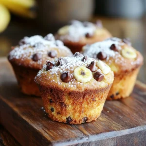 - 3 ripe bananas - 1/3 cup melted coconut oil - 1/2 cup brown sugar - 1 large egg, beaten - 1 teaspoon vanilla extract - 1 teaspoon baking soda - Pinch of salt - 1 cup all-purpose flour - 1/2 cup semi-sweet chocolate chips - 1/4 cup chopped walnuts (optional) To make delicious chocolate chip banana muffins, you need simple ingredients. Start with three ripe bananas. The riper they are, the sweeter your muffins will be. Then, grab 1/3 cup of melted coconut oil. This oil adds flavor and moisture to your muffins. Next, you need 1/2 cup of brown sugar. It gives a rich, caramel-like taste. You should also have one large egg, beaten, to help bind the mix. Don't forget 1 teaspoon of vanilla extract for a warm, sweet aroma. You will need 1 teaspoon of baking soda to help the muffins rise. A pinch of salt enhances all the flavors. For the base, use 1 cup of all-purpose flour. Lastly, add 1/2 cup of semi-sweet chocolate chips for that chocolatey goodness. If you like nuts, you can add 1/4 cup of chopped walnuts, but it’s optional. With these ingredients, you will have a tasty batch of muffins that everyone will enjoy. - Preheat oven to 350°F (175°C). - Prepare muffin tin with paper liners or lightly grease it. Start by setting your oven. This helps muffins bake evenly. While the oven warms up, grab your muffin tin. Lining it with paper helps with clean-up. If you don’t have liners, grease the tin well with oil. - Combine mashed bananas and melted coconut oil. - Incorporate brown sugar, beaten egg, and vanilla. In a big bowl, mash the ripe bananas well. Mixing in melted coconut oil is next. It adds moisture and flavor. After that, stir in brown sugar. This sweetens the mix just right. Then, add in the beaten egg and vanilla extract. Mix until it looks smooth and creamy. - Add baking soda and salt. - Fold in flour, chocolate chips, and walnuts. Now, sprinkle in the baking soda and salt. These help the muffins rise. Next, gently fold in the flour. Be careful not to mix too much. This keeps the muffins light. Then, add the chocolate chips and walnuts if you want. Stir just enough to spread them out evenly. - Fill muffin tin with batter. - Bake for 18-20 minutes. Spoon the batter into each muffin cup. Fill them about two-thirds full. This gives them room to rise. Once that’s done, pop them in the oven. Bake for 18-20 minutes. You can check if they are done by inserting a toothpick. If it comes out clean, they are ready! - To keep your muffins fresh, place them in an airtight container. - Store at room temperature for up to 3 days. - You can refrigerate muffins for up to a week. - For longer storage, freeze muffins for up to 3 months. - Dust warm muffins with powdered sugar for a sweet touch. - Spread nut butter on a muffin for a tasty boost. - Enjoy them with a cup of coffee or tea. - Pair with yogurt or fruit for a balanced breakfast. - Overmixing the batter can make muffins dense. - Always measure ingredients accurately for the best results. - Not using ripe bananas can lead to less flavor. - Forgetting to preheat the oven may cause uneven baking. {{image_2}} You can make your muffins a bit healthier. Try using whole wheat flour instead of all-purpose flour. Whole wheat adds fiber and nutrients. Coconut flour is also a good choice if you want a gluten-free option. It gives a unique taste too. Instead of brown sugar, you can use natural sweeteners. Honey or maple syrup work well. These sweeteners add flavor and can be lighter on the body. Adjust the amount slightly, as they are sweeter than brown sugar. Add spices to boost the flavor. A teaspoon of cinnamon can enhance the taste. Nutmeg also adds a warm touch. Feel free to mix and match these spices based on your taste. You can change the chocolate chips too. Use dark chocolate or white chocolate for variety. If you want to add more texture, try mixing in dried fruits like raisins or cranberries. These add sweetness and chewiness. If you want to make nut-free muffins, simply leave out the walnuts. This makes the muffins safe for those with nut allergies. You can replace walnuts with seeds like pumpkin or sunflower seeds. These add crunch without the nuts. To keep your muffins fresh in the fridge, follow these steps: - Allow muffins to cool completely. - Place them in an airtight container. - Store them in the fridge for up to one week. If you want to freeze muffins for later use, do this: - Wrap each muffin in plastic wrap tightly. - Place wrapped muffins in a freezer bag. - Label the bag with the date. - Store in the freezer for up to three months. To warm up muffins, you have a few great methods: - Use the microwave for about 10-15 seconds. - Try the oven at 350°F for 5-10 minutes. - A toaster oven works well too. To retain moisture when reheating, here are some tips: - Cover muffins with a damp paper towel in the microwave. - If using the oven, place a small dish of water inside. - Avoid overheating to keep them soft and tasty. Yes, you can use frozen bananas. Just thaw them first and mash well. Frozen bananas work great in muffins. They can add extra moisture and sweetness. Plus, it is a good way to use ripe bananas that you might have. You can use butter, vegetable oil, or canola oil. Each option will give a slightly different taste. Butter will add a rich flavor. Vegetable or canola oil works well if you want a neutral taste. The best test is to use a toothpick. Insert it into the center of a muffin. If it comes out clean, the muffins are done. You can also check if the tops are golden brown. They should spring back when lightly touched. Yes, you can make mini muffins! Just adjust the baking time. Bake them for about 10-12 minutes. Keep an eye on them, as they bake faster than regular-sized muffins. Enjoy your bite-sized treats! You learned how to bake delicious banana muffins with simple ingredients and easy steps. This recipe uses ripe bananas, chocolate chips, and optional walnuts to create yummy flavors. Remember to follow the tips for storage and avoid common mistakes. Feel free to try variations to match your taste. Baking these muffins can be a fun way to make your kitchen smell great. Enjoy your tasty treat!