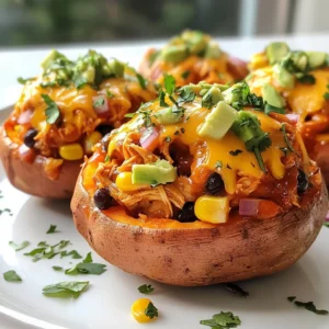 BBQ Chicken Stuffed Sweet Potatoes Tasty and Simple