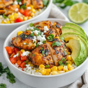 Street Corn Chicken Rice Bowls Flavorful and Easy Meal