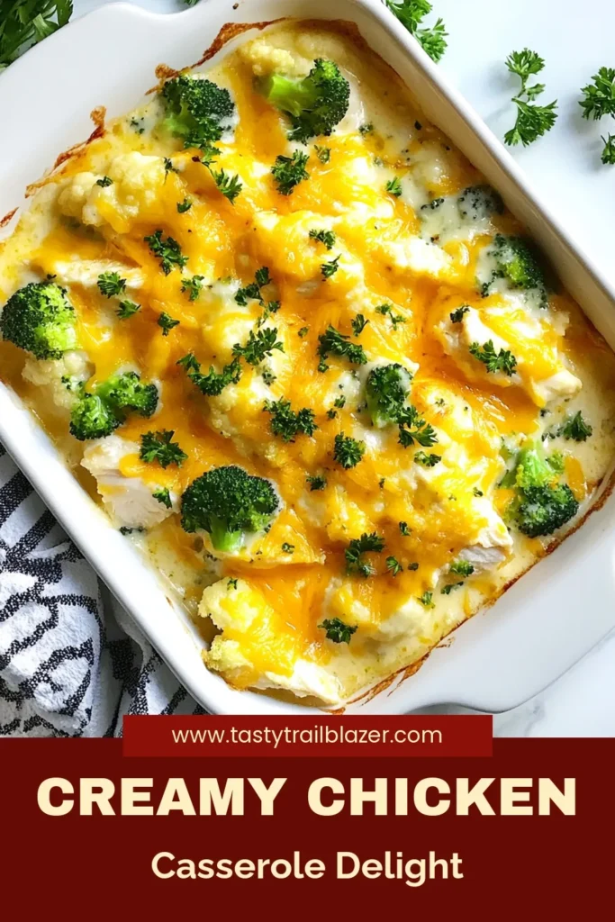 Discover the ultimate low carb chicken casserole with this creamy chicken casserole recipe! Perfect for dinner, this easy chicken casserole dinner features tender cauliflower and broccoli, making it a delicious keto chicken casserole option. Enjoy this comforting dish that's packed with flavor and ready in just 45 minutes. Try it tonight and savor the goodness! Save this recipe for later and enjoy healthy meals effortlessly. #LowCarb #Keto #ChickenCasserole #EasyDinnerRecipes