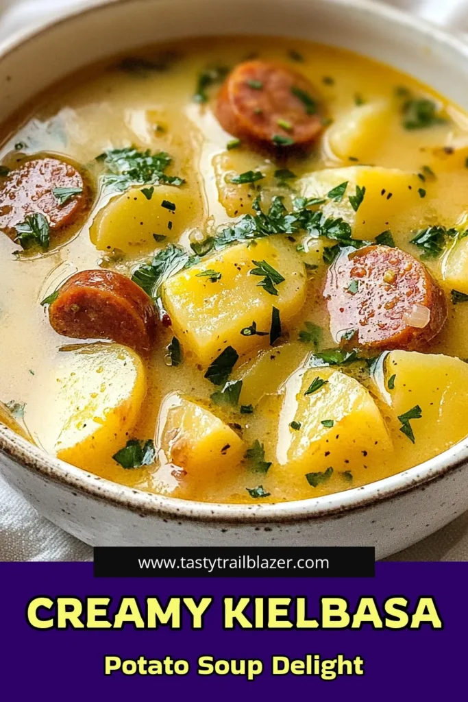Warm up with this delicious Kielbasa potato soup that combines all the flavors of comfort food recipes into a creamy delight. With hearty potatoes, savory kielbasa, and a hint of smoked paprika, this creamy kielbasa soup is perfect for chilly nights. Enjoy it as a filling meal that everyone's sure to love. Save this recipe for a cozy night in! #KielbasaPotatoSoup #ComfortFoodRecipes #HeartyPotatoSoup #SmokedPaprikaSoup