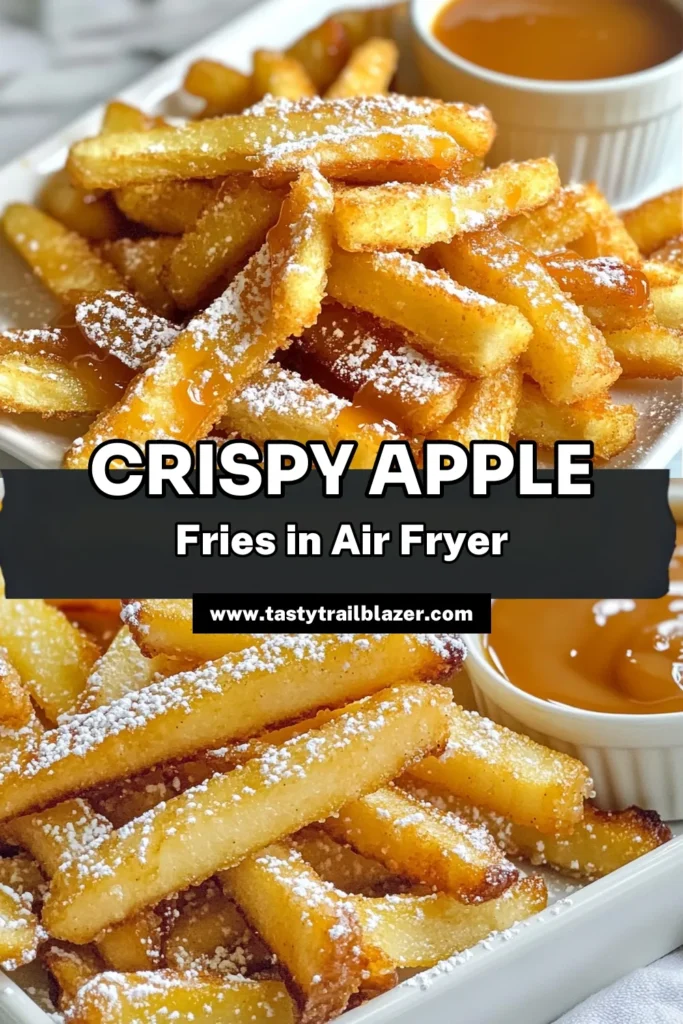 Discover the joy of making crispy air fryer apple fries with our delicious recipe! This healthy apple snacks treat features panko breaded apples that are perfect for satisfying your sweet tooth. In just 20 minutes, treat your family to an irresistible air fryer dessert that's crunchy and full of flavor. Follow our easy instructions and enjoy a guilt-free snack today! Save this crispy apple fries recipe for later! #AirFryerAppleFries #HealthySnacks #AirFryerDesserts #CrispyAppleFries