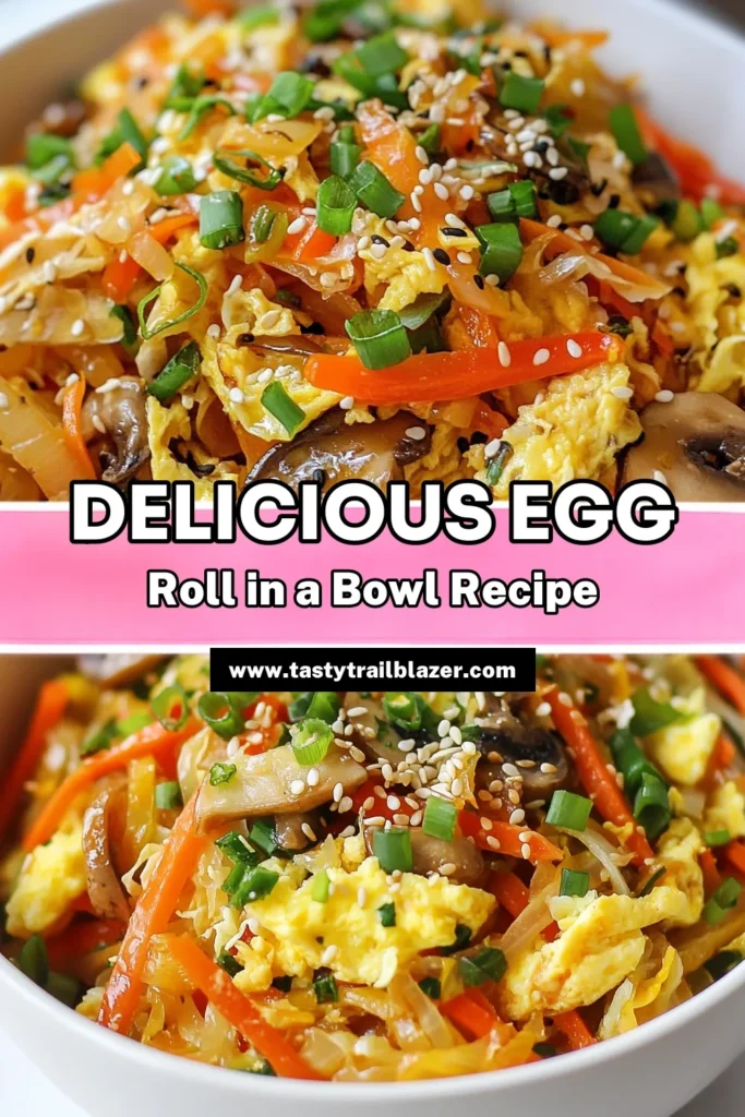 Discover the deliciousness of a Veggie Egg Roll Bowl with this Healthy Egg Roll in a Bowl recipe! Packed with colorful veggies and ready in just 20 minutes, it’s the perfect quick egg roll recipe for busy weeknights. Enjoy this low-carb veggie bowl as a satisfying dinner that’s also gluten-free. Easy to make and bursting with flavor, you’ll want to save this for your next meal planning! #VeggieEggRollBowl #HealthyRecipes #LowCarb #GlutenFreeCooking