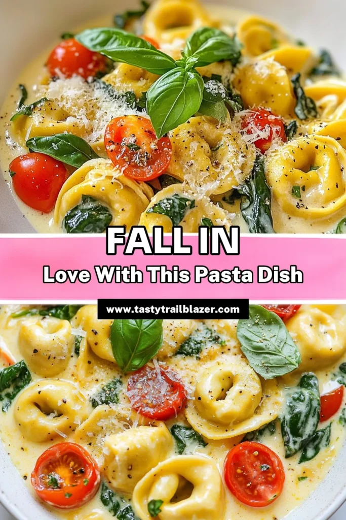 Get ready to impress with this Marry Me Tortellini recipe! This creamy tortellini dish is perfect for a romantic dinner or a quick weeknight meal. With its blend of cheese tortellini, cherry tomatoes, and fresh basil, it’s an easy one-pan tortellini dinner you’ll crave. Simplify your dinner prep with this delicious basil parmesan tortellini recipe that's ready in just 25 minutes. Save this recipe for your next meal! #TortelliniRecipe #EasyDinner #CreamyTortellini #OnePanMeal