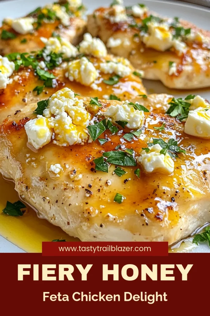 Discover the deliciousness of hot honey feta chicken, a perfect fusion of sweet and spicy that elevates your dinner game! This easy chicken dinner features succulent baked chicken breasts topped with crumbled feta cheese and drizzled with spicy honey. Ideal for any weeknight meal, this recipe fits right into your collection of baked chicken recipes. Try it tonight and save for later! #HotHoneyFetaChicken #EasyChickenDinner #BakedChickenRecipes #FetaCheeseRecipes
