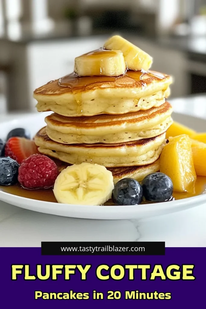 Indulge in these fluffy cottage pancakes that are both delicious and nutritious! This easy pancake recipe combines cottage cheese for added protein, making it a perfect breakfast option. Follow this simple cottage cheese pancake recipe to whip up homemade pancakes with cottage cheese that your family will love. Get the kids involved and enjoy tasty mornings together. Save this delightful recipe for your next brunch! #FluffyCottagePancakes #ProteinPancakes #EasyPancakeRecipe #HomemadePancakes
