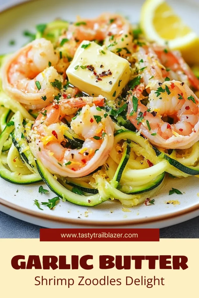 Looking for a delicious and healthy twist on pasta? Try this Garlic Butter Shrimp Zoodles recipe! This low carb shrimp dish transforms zucchini into flavorful zoodles, making it the perfect easy shrimp pasta alternative. Packed with taste and ready in just 20 minutes, this healthy shrimp zoodles recipe is a must-try for seafood lovers. Save this easy recipe for your next meal and enjoy! #ShrimpRecipes #LowCarbRecipes #HealthyEating #Zoodles