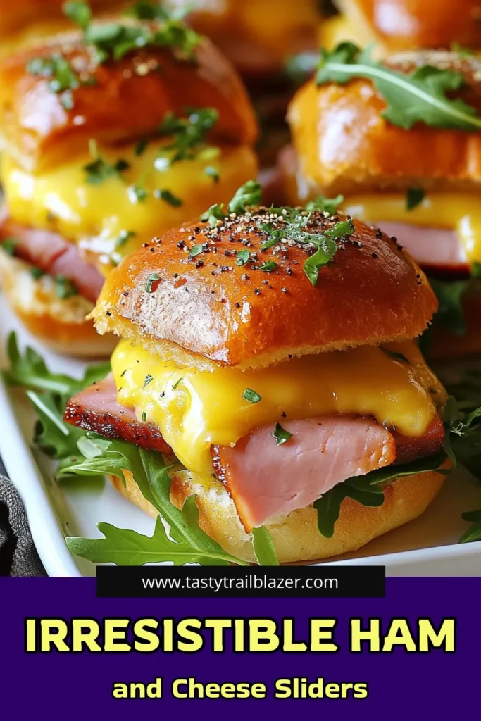 Indulge in these delicious ham sliders recipe featuring Havarti cheese sliders that are perfect for any occasion. These savory slider recipes are easy to make and ideal for gatherings as baked ham and cheese sliders. Enjoy a crowd-pleasing favorite that doubles as easy party appetizers. Make these today and watch them disappear! Save this recipe for your next event! #HamSlidersRecipe #HavartiCheeseSliders #SavorySliderRecipes #EasyPartyAppetizers