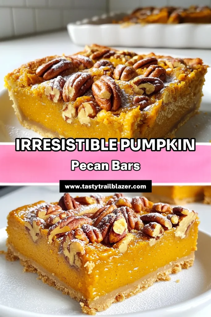 Indulge in the flavors of fall with these delicious Pumpkin Pecan Pie Bars! Perfectly spiced and topped with crunchy pecans, this easy recipe will be a hit at any gathering. In just one hour, you can create a festive dessert that pairs well with whipped cream. Click to explore the full recipe and make your autumn celebrations even sweeter! #PumpkinPecanPieBars #FallBaking #DessertRecipes #AutumnTreats