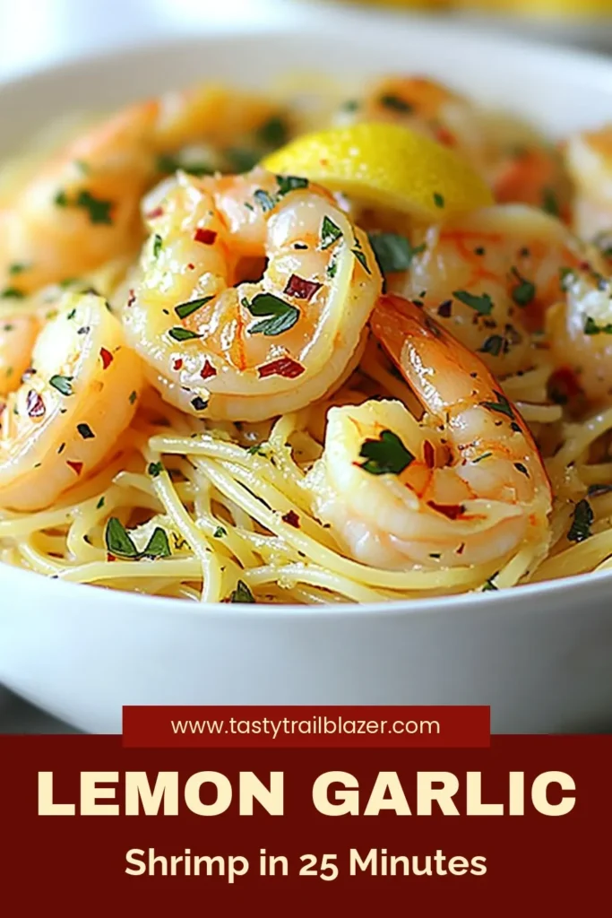 Discover how to make this delightful Lemon Garlic Shrimp Scampi, an easy shrimp pasta recipe that's bursting with flavor! This zesty shrimp scampi combines succulent garlic butter shrimp and fresh lemon for a quick dinner recipe that's sure to impress. Perfect for busy nights, this dish is ready in just 25 minutes. Save this recipe for a delicious meal any night of the week! #ShrimpScampi #EasyDinner #PastaRecipe #SeafoodLovers
