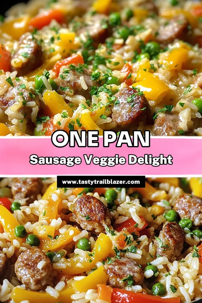 Discover the ultimate one-pot rice meal with our delicious Sausage Veggie Skillet! This easy dinner recipe blends flavorful Italian sausage with vibrant vegetables and tender rice for a satisfying dish. Perfect for busy weeknights, this vegetable rice skillet is ready in just 35 minutes! Try this Italian sausage recipe today and make mealtime a breeze! Save this recipe for your next quick dinner! #SausageVeggieSkillet #OnePotRecipes #EasyDinnerIdeas #ItalianSausageRecipe