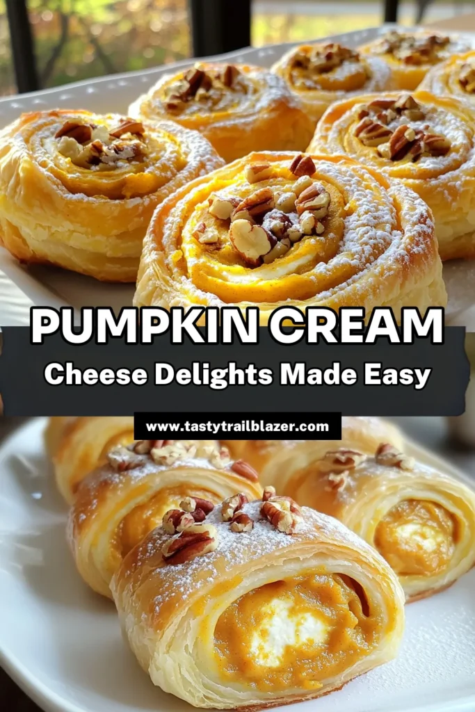Indulge in the delightful flavors of Pumpkin Cream Cheese Danishes! Perfect for fall, these easy-to-make pastries combine rich cream cheese with creamy pumpkin and warm spices, all wrapped in flaky puff pastry. In just 35 minutes, you can create a delicious treat that’s sure to impress. Click through for the full recipe and step-by-step instructions to make these seasonal favorites at home! #PumpkinRecipes #FallBaking #Danishes #DessertIdeas