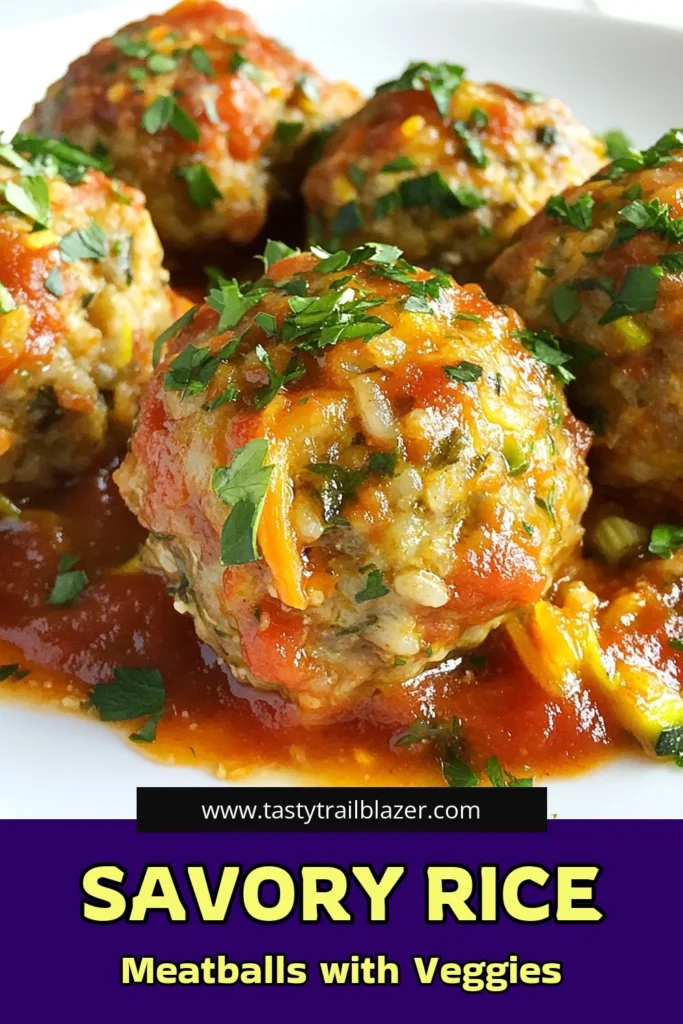 Elevate your dinner with this delicious rice meatballs recipe, featuring ground beef meatballs packed with veggies like zucchini and carrots. This Italian meatball recipe is not only flavorful but also a healthy meatball dinner option. Perfect for busy weeknights, these meatballs with veggies are a family favorite! Try it out and make this nourishing meal tonight! Save and share! #RiceMeatballs #HealthyDinner #MeatballsWithVeggies #ItalianRecipe