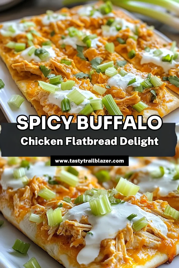 Looking for a mouthwatering appetizer? Try this easy buffalo chicken flatbread recipe that combines spicy buffalo chicken and creamy ranch on a crispy flatbread base. Perfect for game day or any gathering, this homemade flatbread pizza is a crowd-pleaser! With just a few ingredients and quick prep time, you'll have delicious buffalo chicken appetizers ready in no time. Click to save this shredded chicken recipe! #BuffaloChicken #FlatbreadPizza #HomemadeAppetizer #EasyRecipes