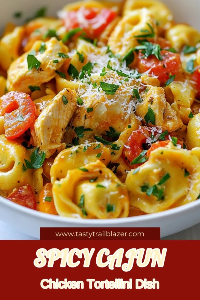 Looking for a flavorful meal? Try this Cajun Chicken Tortellini! This easy Cajun dinner recipe combines tender chicken and creamy Cajun tortellini, making it the perfect spicy chicken tortellini dish. Ready in just 30 minutes, it's a fantastic Cajun chicken pasta recipe that's sure to impress. Don't forget to save this recipe for a deliciously creamy dinner tonight! #CajunChicken #Tortellini #PastaRecipes #EasyDinnerIdeas