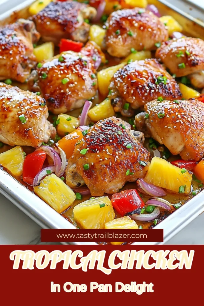 Discover the perfect Hawaiian chicken recipe with this easy sheet pan dinner featuring succulent chicken thighs and sweet pineapple. This one pan meal is not only delicious but also a time-saver, making it perfect for busy nights! With vibrant veggies and a flavorful marinade, you'll have a family-friendly dinner on the table in no time. Save this easy pineapple chicken dish for your next meal plan and enjoy effortless cooking! #HawaiianChicken #SheetPanDinner #OnePanMeal #EasyChickenThighs