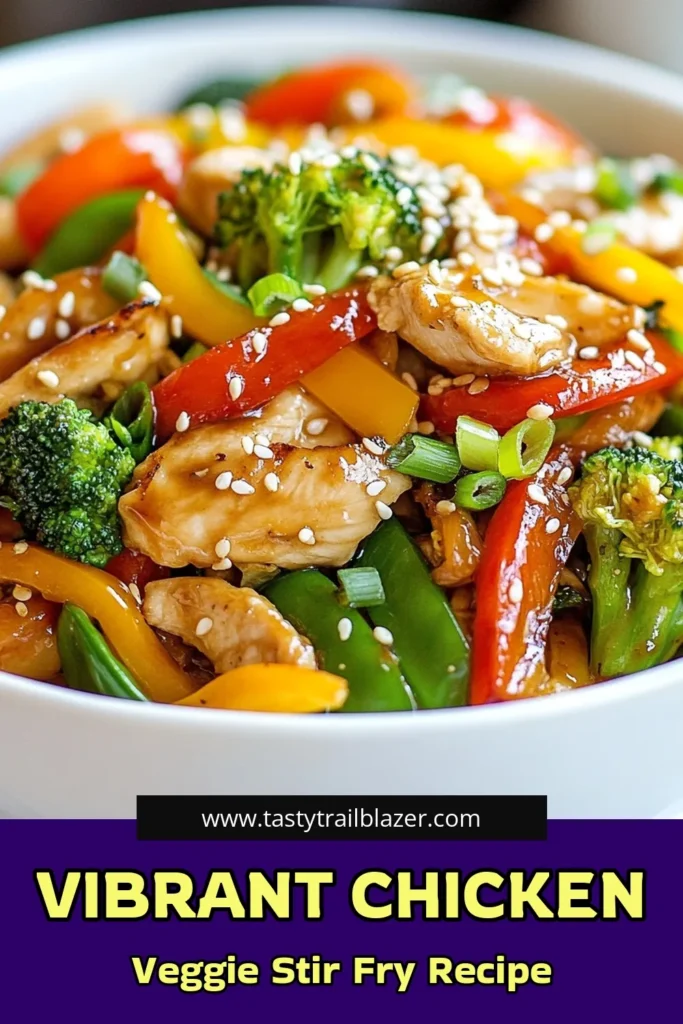 Looking for a colorful chicken stir fry that's both healthy and quick? Try this easy chicken vegetable recipe packed with bell peppers, broccoli, and snap peas! This quick chicken stir fry recipe is perfect for busy weeknights, delivering flavor and nutrition in just 30 minutes. Ready to savor a delicious chicken stir fry with bell peppers? Save this recipe for a vibrant dinner idea! #ChickenStirFry #HealthyRecipes #EasyStirFry #QuickDinnerIdeas