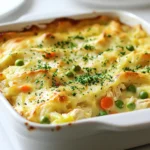 To make a delicious crustless chicken pot pie, you need these main ingredients: - 2 cups cooked chicken, shredded - 1 cup carrots, diced - 1 cup peas - 1 cup celery, diced - 1 onion, finely chopped - 4 cups chicken broth - 1 cup heavy cream (or coconut cream for a dairy-free option) - 3 tablespoons all-purpose flour - 1 teaspoon garlic powder - 1 teaspoon onion powder - 1 teaspoon dried thyme - 1 teaspoon salt - ½ teaspoon black pepper - 2 tablespoons olive oil - Fresh parsley, for garnish These ingredients create a warm and hearty dish. The chicken gives protein, while the veggies add color and nutrients. The cream makes it rich and cozy. You can swap some ingredients to fit your diet. Here are a few options: - Use coconut cream instead of heavy cream for a dairy-free dish. - Substitute chicken with tofu or chickpeas for a vegetarian version. - Choose gluten-free flour to make it gluten-free. These swaps help you enjoy the dish while meeting your needs. If you don’t have some ingredients, don’t worry! Here are some common substitutions: - Instead of carrots, use corn or green beans. - If you lack celery, try bell peppers for crunch. - Swapping chicken broth for vegetable broth adds a different flavor. These substitutions keep your dish tasty and fun. Don't hesitate to experiment! {{ingredient_image_1}} Start by preheating your oven to 375°F (190°C). Then, grab a large skillet. Heat 2 tablespoons of olive oil over medium heat. Add 1 finely chopped onion, 1 cup of diced carrots, and 1 cup of diced celery. Stir and cook for 5-7 minutes. You want the vegetables to soften but not brown. After that, mix in 1 cup of frozen peas. Cook for another 2-3 minutes until everything is warm. Next, sprinkle 3 tablespoons of all-purpose flour over the veggies. Stir well to coat them evenly. This will help thicken the filling later. Cook for about 1 minute, then slowly add 4 cups of chicken broth, stirring constantly. Bring the mixture to a boil. Once the mixture is boiling, lower the heat. Stir in 2 cups of shredded cooked chicken. Then add 1 cup of heavy cream, or use coconut cream for a dairy-free option. Season your filling with 1 teaspoon of garlic powder, 1 teaspoon of onion powder, 1 teaspoon of dried thyme, 1 teaspoon of salt, and ½ teaspoon of black pepper. Let it simmer for about 5 minutes while stirring often. The filling should thicken slightly. Now, take a greased 9x13 inch baking dish and pour in the chicken and vegetable mixture. Spread it out evenly. Place the dish in your preheated oven and bake for 25-30 minutes. You’ll know it’s done when the top is bubbly and golden brown. Once it's ready, take it out and let it cool for a few minutes. Before serving, sprinkle fresh parsley on top for a nice touch. Enjoy your delicious crustless chicken pot pie! To make a creamy filling for your crustless chicken pot pie, use heavy cream or coconut cream. Both options provide a rich texture. When you add the cream, do it slowly. This helps mix it well with the broth. Stir constantly to avoid lumps. If you want a thicker filling, add an extra tablespoon of flour. This small change makes a big difference in texture. Herbs and spices bring life to your dish. I like to use dried thyme, garlic powder, and onion powder. These add depth without overpowering the other flavors. Feel free to adjust the amounts based on your taste. Fresh herbs, like parsley, can brighten the dish. Add them at the end for a burst of flavor. A little salt and black pepper heighten all the tastes. Sautéing vegetables well sets a great base for your dish. Start by heating olive oil in a large skillet. Use medium heat to prevent burning. Add the onions first, as they take longer to soften. After a few minutes, toss in the carrots and celery. Cook for about 5-7 minutes until they start to soften. Then, add frozen peas last. They need less time to cook. This keeps them bright and fresh. Stir often to ensure even cooking. Pro Tips Use Leftover Chicken: This recipe is perfect for utilizing leftover rotisserie chicken or any cooked chicken you have on hand, saving time and reducing waste. Customize Vegetables: Feel free to swap out the vegetables based on your preference or what you have available. Corn, green beans, or bell peppers would work nicely! Thicken It Up: If you prefer a thicker filling, add a bit more flour or let the mixture simmer longer before transferring it to the baking dish. Make It Ahead: This dish can be prepared ahead of time and stored in the fridge before baking. Just add an extra few minutes to the baking time if cooking from cold. {{image_2}} To make a gluten-free version, swap the all-purpose flour with a gluten-free blend. This change keeps the dish thick and creamy. You can also use cornstarch as a thickener. Just mix it with cold broth before adding it to the pan. This way, you avoid lumps. For a low-carb option, skip the flour and cream. Instead, use cauliflower to thicken the filling. Cook the cauliflower until soft, then blend it into the mixture. You can add more chicken or veggies for extra flavor. This keeps the dish hearty without the extra carbs. If you want a dairy-free pot pie, use coconut cream instead of heavy cream. It adds a lovely richness to your dish. The coconut flavor blends well with the other ingredients. Just be sure to use unsweetened coconut cream for the best taste. This option lets everyone enjoy a warm bowl of comfort. To keep your Crustless Chicken Pot Pie fresh, let it cool. Once it cools, cover it tightly with plastic wrap or foil. You can also use an airtight container. Store it in the fridge for up to four days. This way, you can enjoy it later without losing flavor. When you're ready to eat leftovers, preheat your oven to 350°F (175°C). Place the chicken pot pie in an oven-safe dish. Cover it with foil to keep it moist. Heat for about 20 minutes, or until it is warm throughout. You can also reheat it in the microwave for 2-3 minutes, but the oven gives a better texture. If you want to save some for later, freezing is a great option. After it cools completely, transfer it to a freezer-safe container. Make sure to label it with the date. You can freeze it for up to three months. When you're ready to eat, let it thaw in the fridge overnight. Reheat it in the oven for the best results. Yes, you can use uncooked chicken. Just chop it into small pieces. Cook the chicken in the skillet for about 10 minutes before adding the veggies. Make sure it reaches 165°F (74°C) for safe eating. To make a vegetarian version, swap the chicken with cooked lentils or chickpeas. Use vegetable broth instead of chicken broth. Add more veggies like mushrooms or bell peppers for extra flavor and texture. Crustless Chicken Pot Pie pairs well with simple sides. Consider these options: - Green salad with a light vinaigrette - Steamed broccoli or green beans - Garlic bread or crusty rolls These sides balance the meal and add freshness. Crustless Chicken Pot Pie lasts about 3 to 4 days in the fridge. Keep it in an airtight container to keep it fresh. Reheat in the oven or microwave before serving. This blog post covered how to make a tasty crustless chicken pot pie. We explored the main and optional ingredients, offered step-by-step cooking instructions, and shared tips for a creamy filling. You also learned about variations for different diets, ways to store leftovers, and answered common questions. Now, you have the tools to create a warm, comforting dish that fits your needs. Enjoy cooking and sharing this simple, delicious recipe with others!