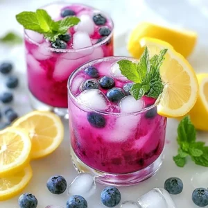 Blueberry Lemonade Mocktail Refreshing Summer Drink