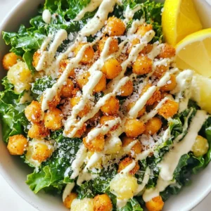 Kale Caesar Salad with Crispy Chickpeas Delight