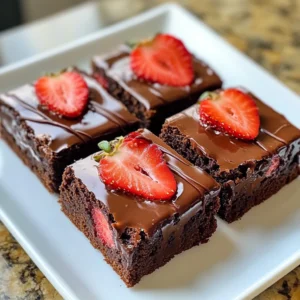 Chocolate Covered Strawberry Brownies Delightful Treat